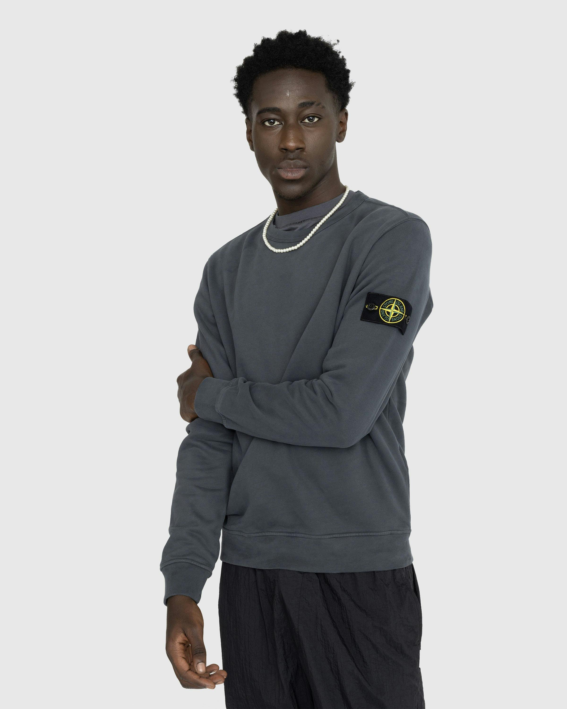 Stone Island - Garment-Dyed Brushed Fleece Crewneck Lead Grey - Clothing - Grey - Image 2