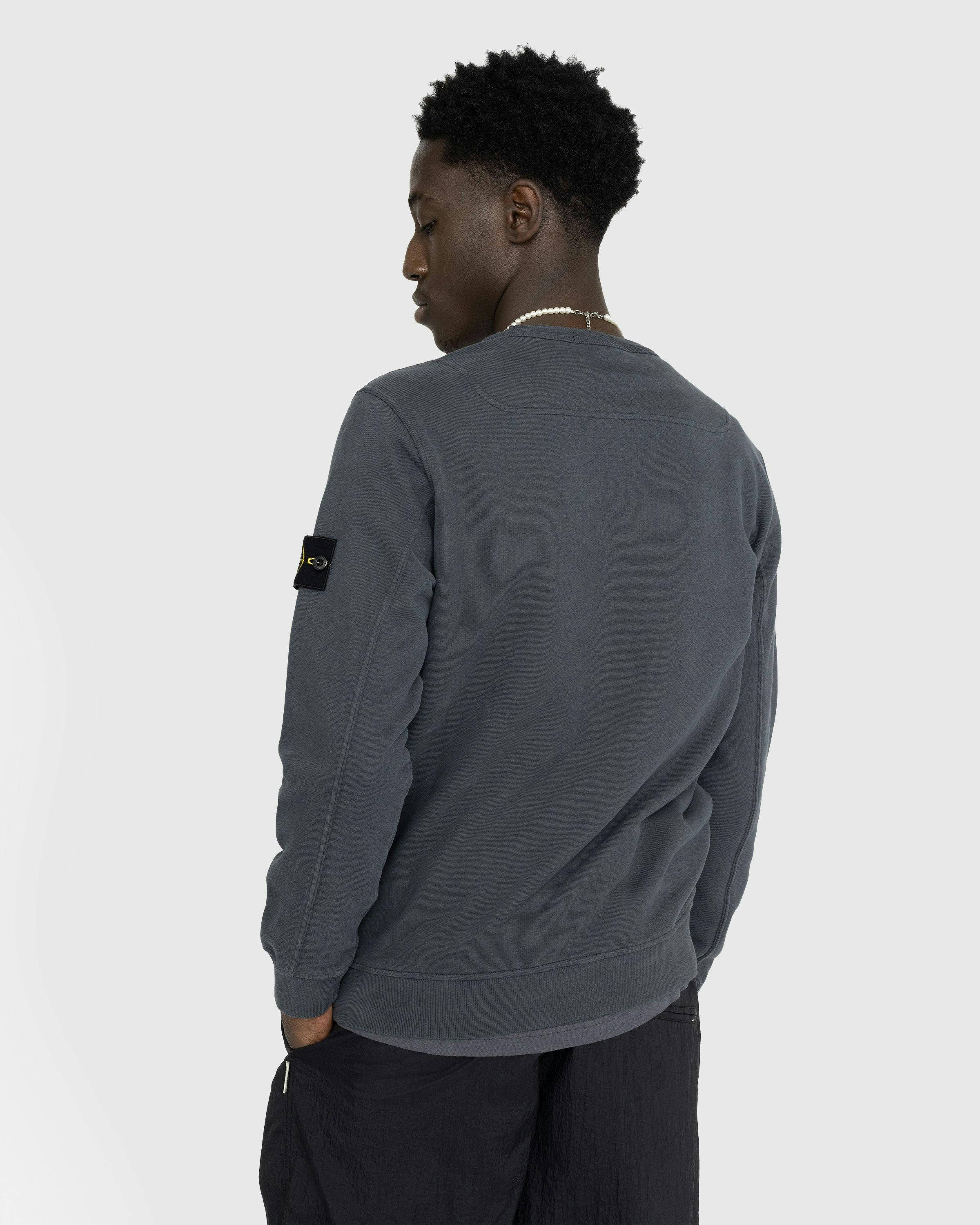 Stone Island - Garment-Dyed Brushed Fleece Crewneck Lead Grey - Clothing - Grey - Image 3