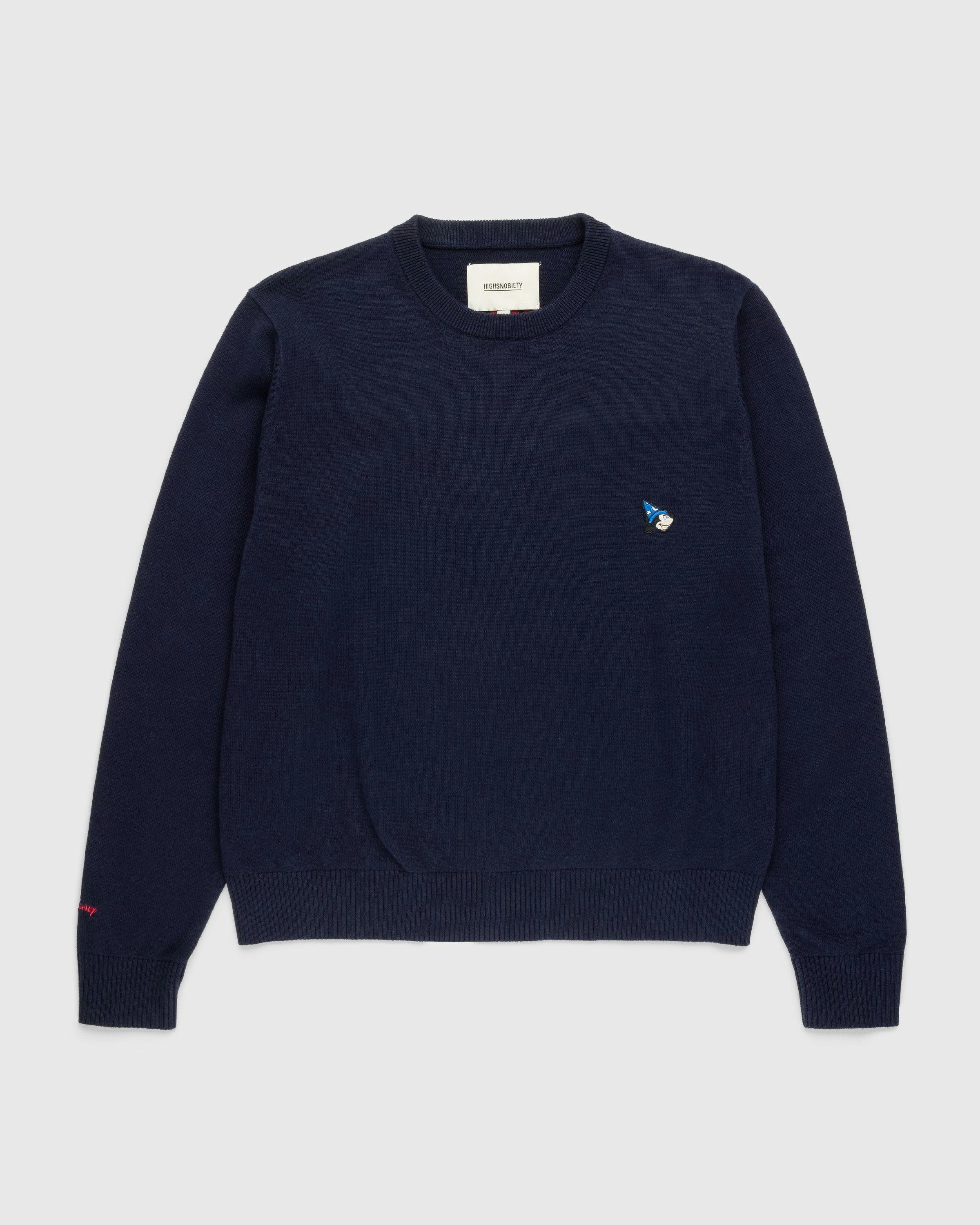 Disney Fantasia x Highsnobiety - Intarsia Knit Sorcerer Mickey Sweater Dark Blue - Clothing - Blue - Image 2