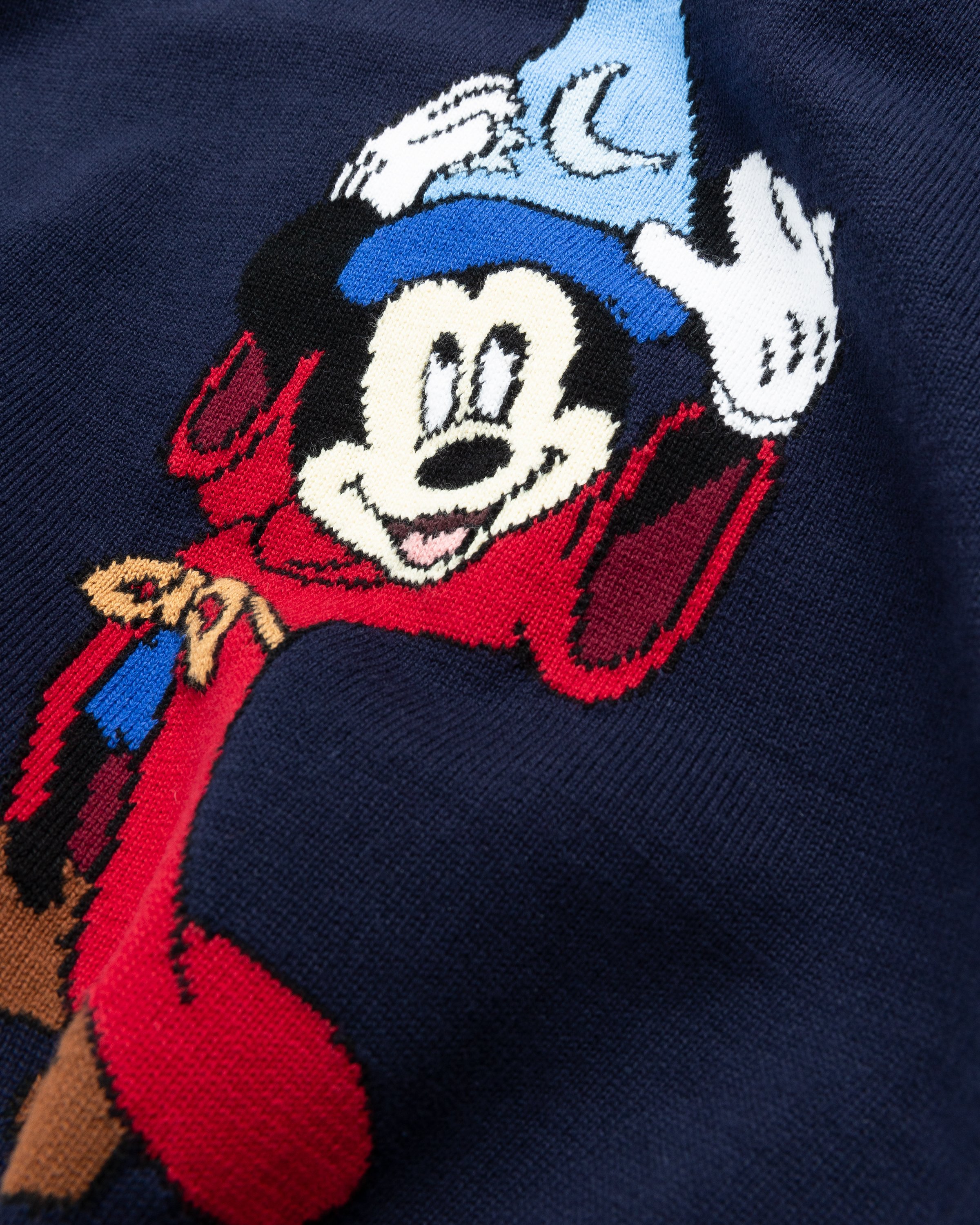Disney Fantasia x Highsnobiety - Intarsia Knit Sorcerer Mickey Sweater Dark Blue - Clothing - Blue - Image 4