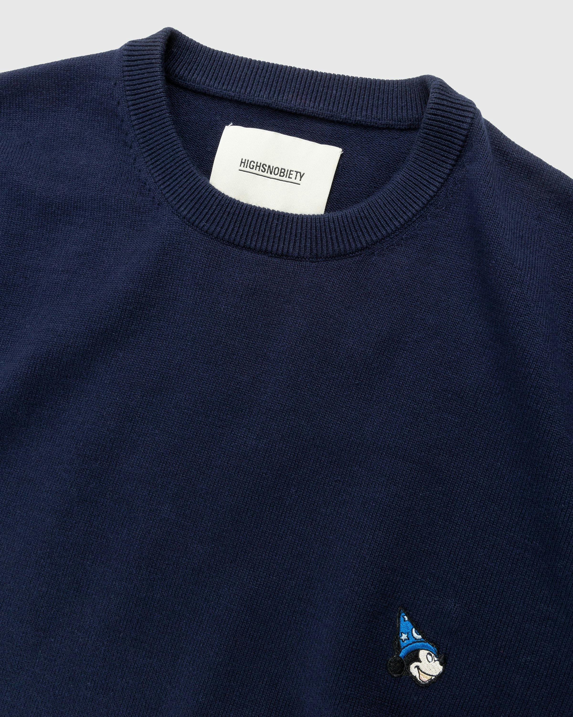 Disney Fantasia x Highsnobiety - Intarsia Knit Sorcerer Mickey Sweater Dark Blue - Clothing - Blue - Image 6