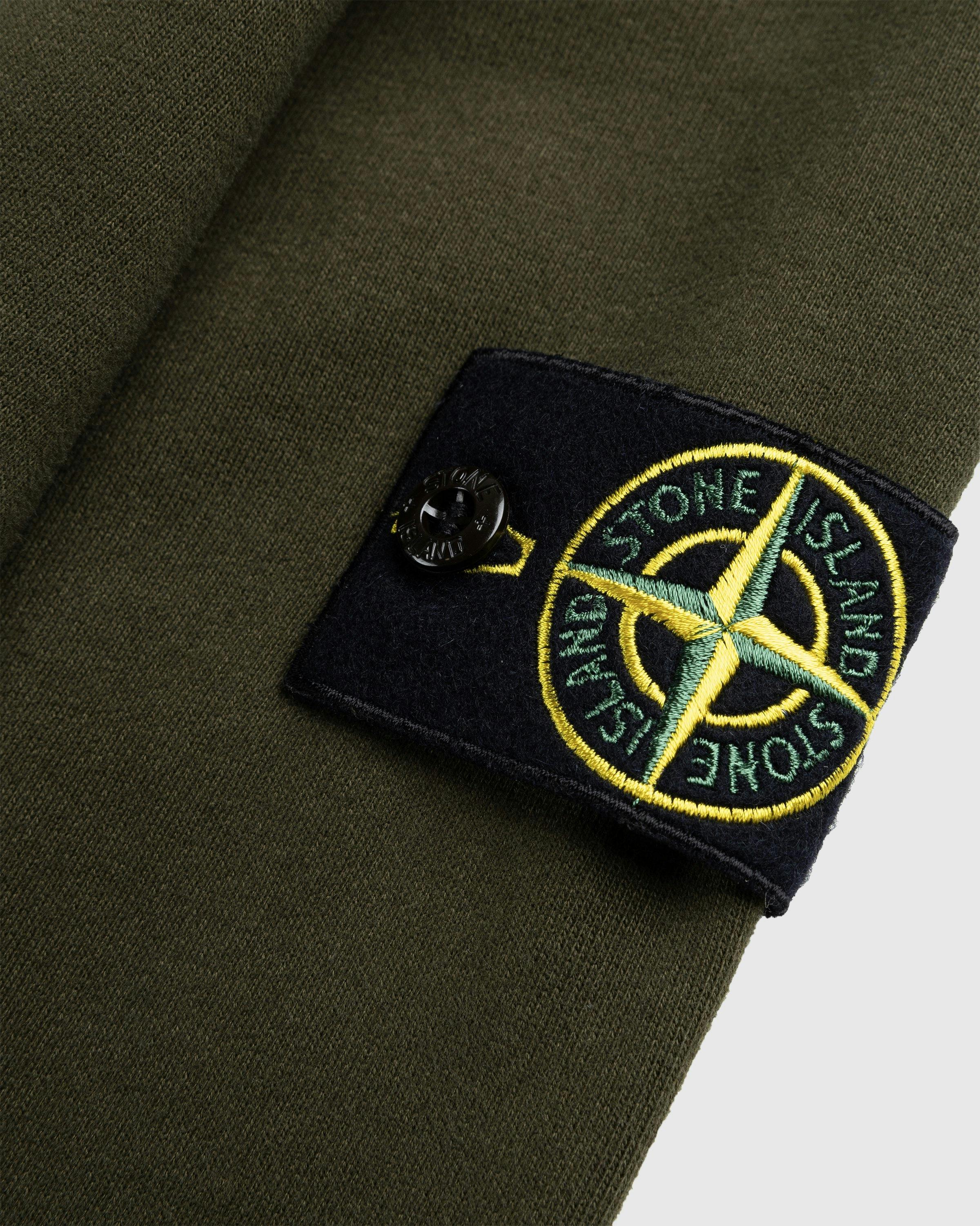 Stone Island - Garment-Dyed Brushed Fleece Crewneck Olive - Clothing - Green - Image 6