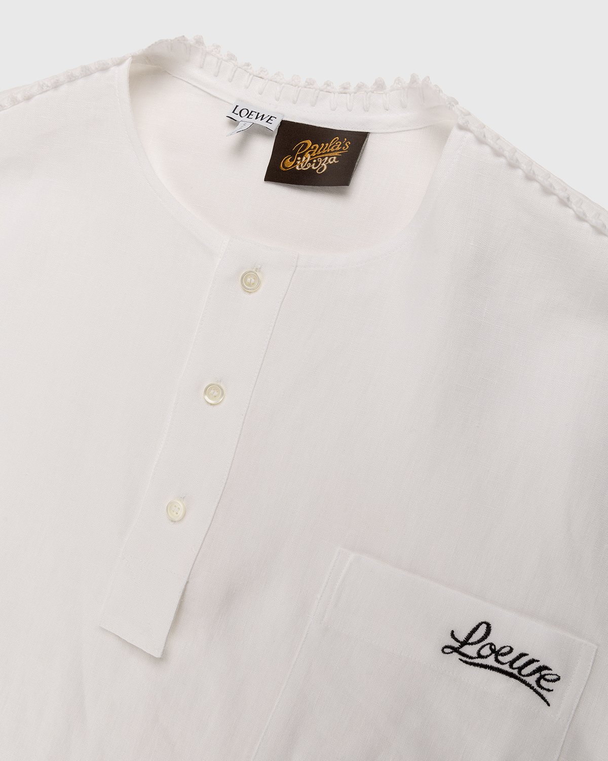 Loewe - Paula's Ibiza Buttoned Pullover Shirt White - Clothing - White - Image 4