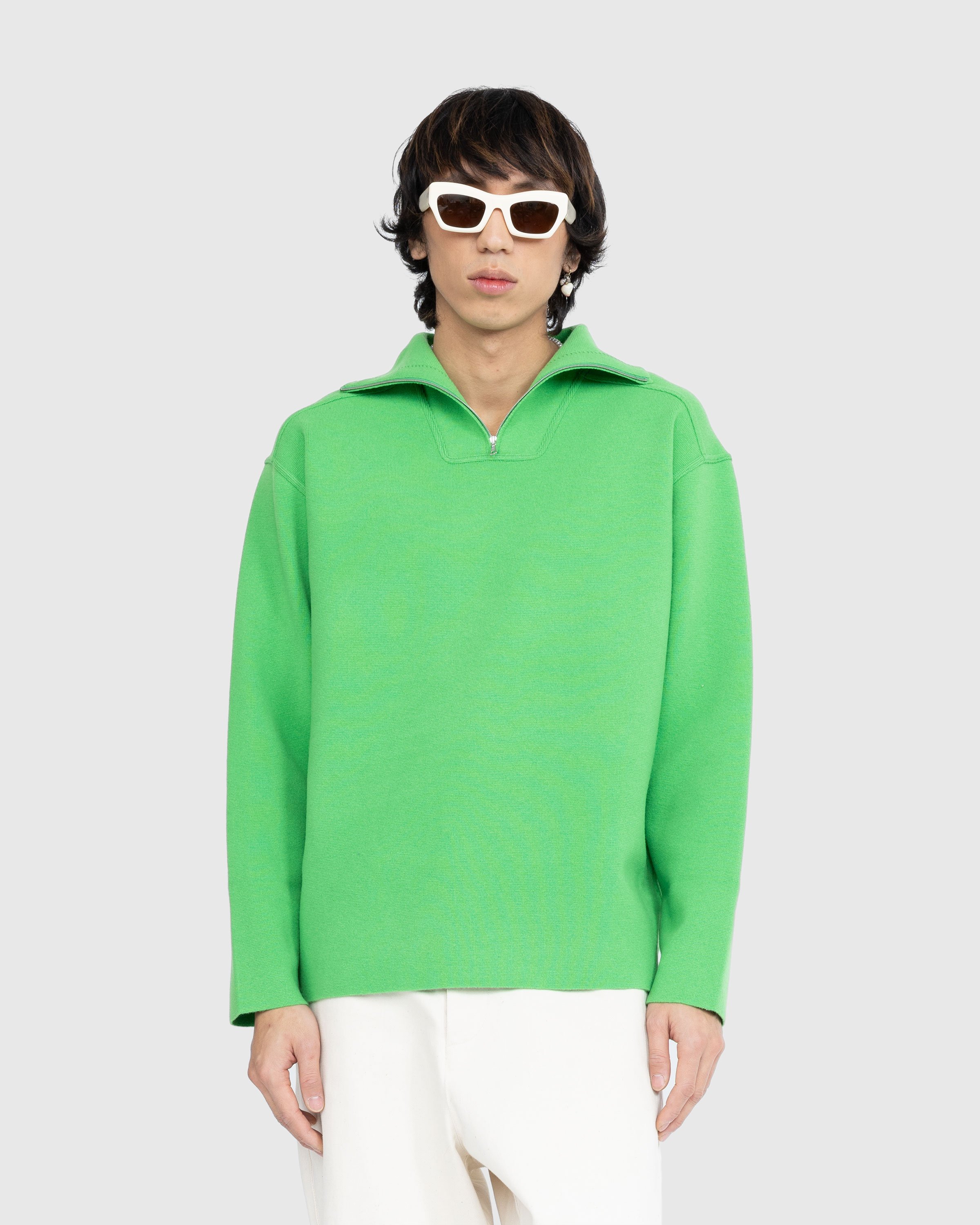 Auralee - Heavy Milano Rib Knit Zip Turtleneck Green - Clothing - Green - Image 2