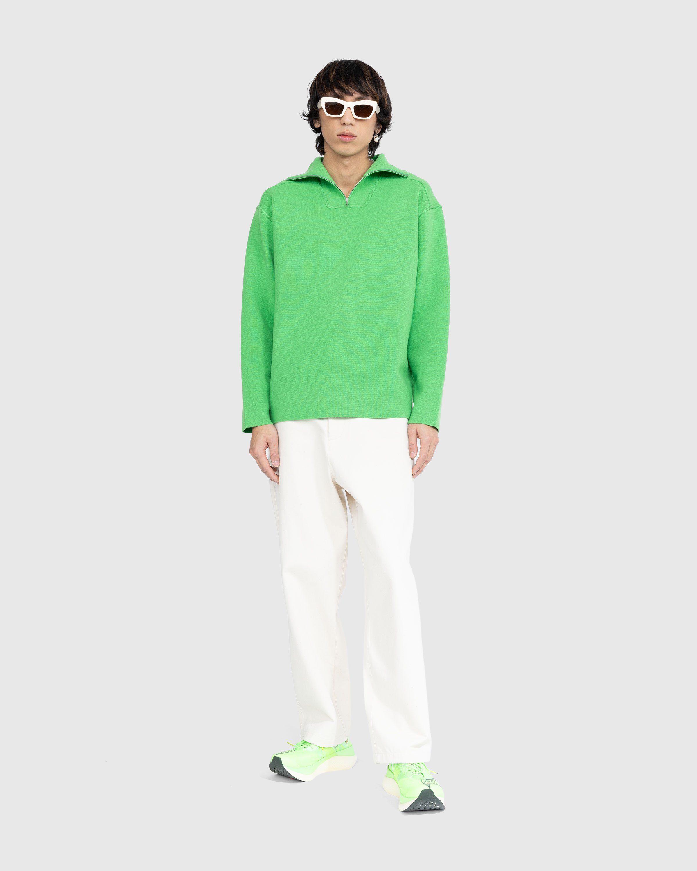 Auralee - Heavy Milano Rib Knit Zip Turtleneck Green - Clothing - Green - Image 4