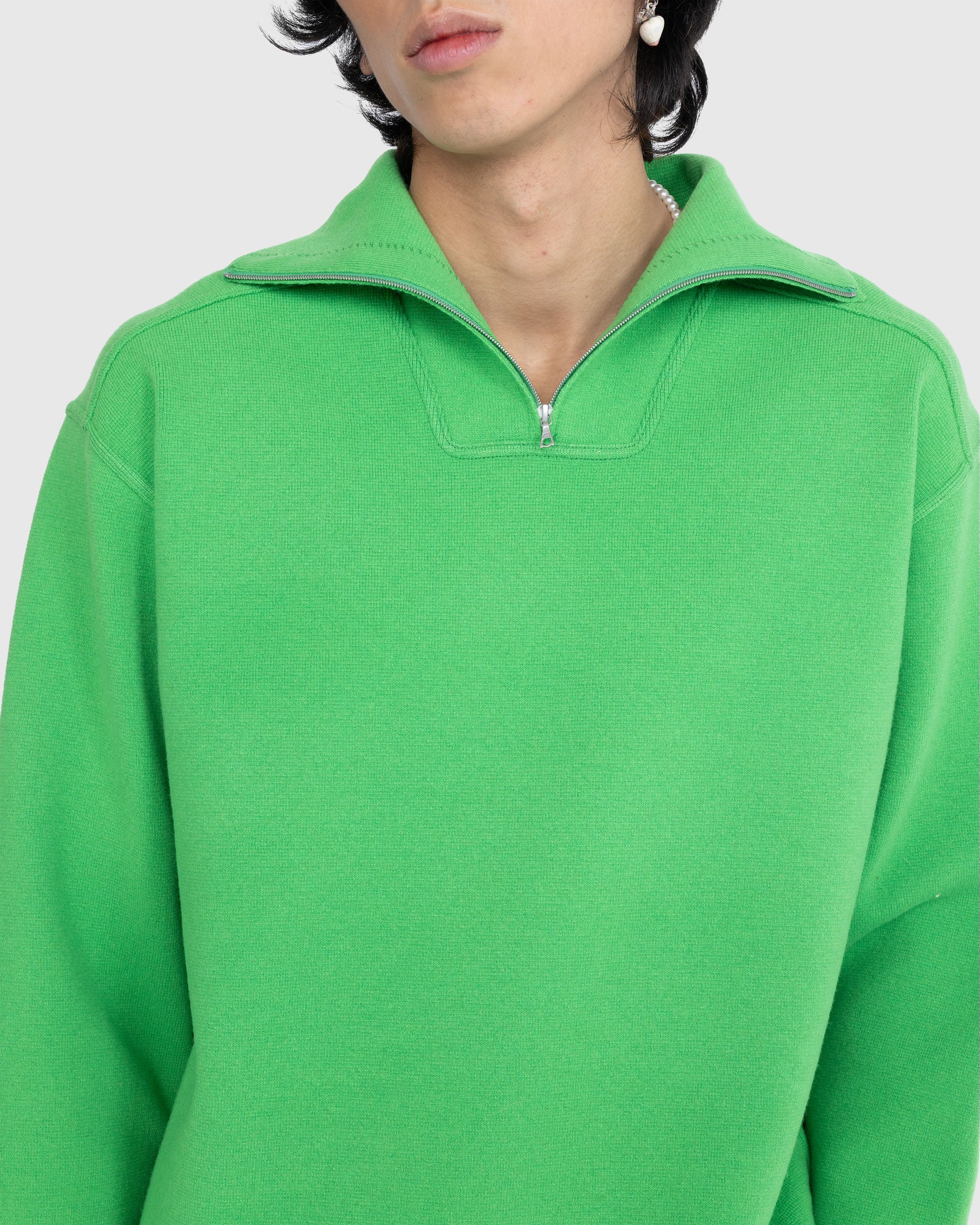 Auralee - Heavy Milano Rib Knit Zip Turtleneck Green - Clothing - Green - Image 5