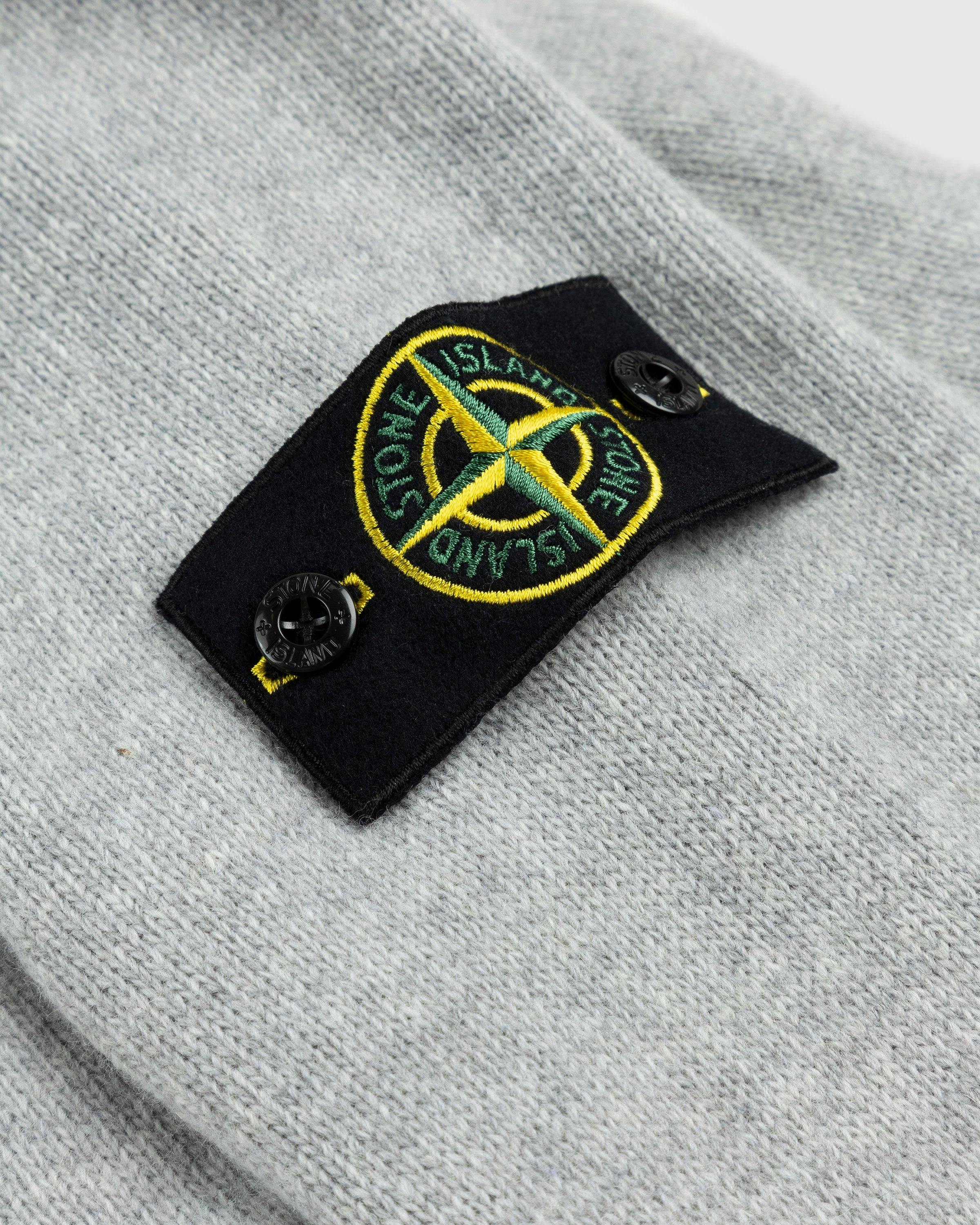 Stone Island - Wool V-Neck Sweater Pearl Grey - Clothing - Grey - Image 4