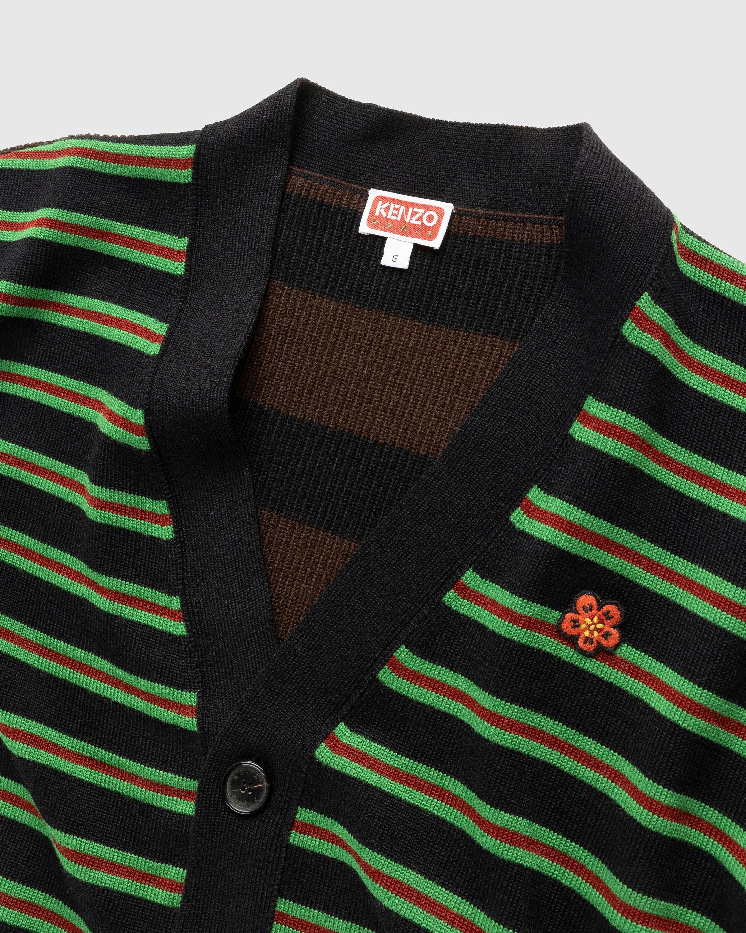 Kenzo - Striped Wool Cardigan Black - Clothing - Black - Image 4