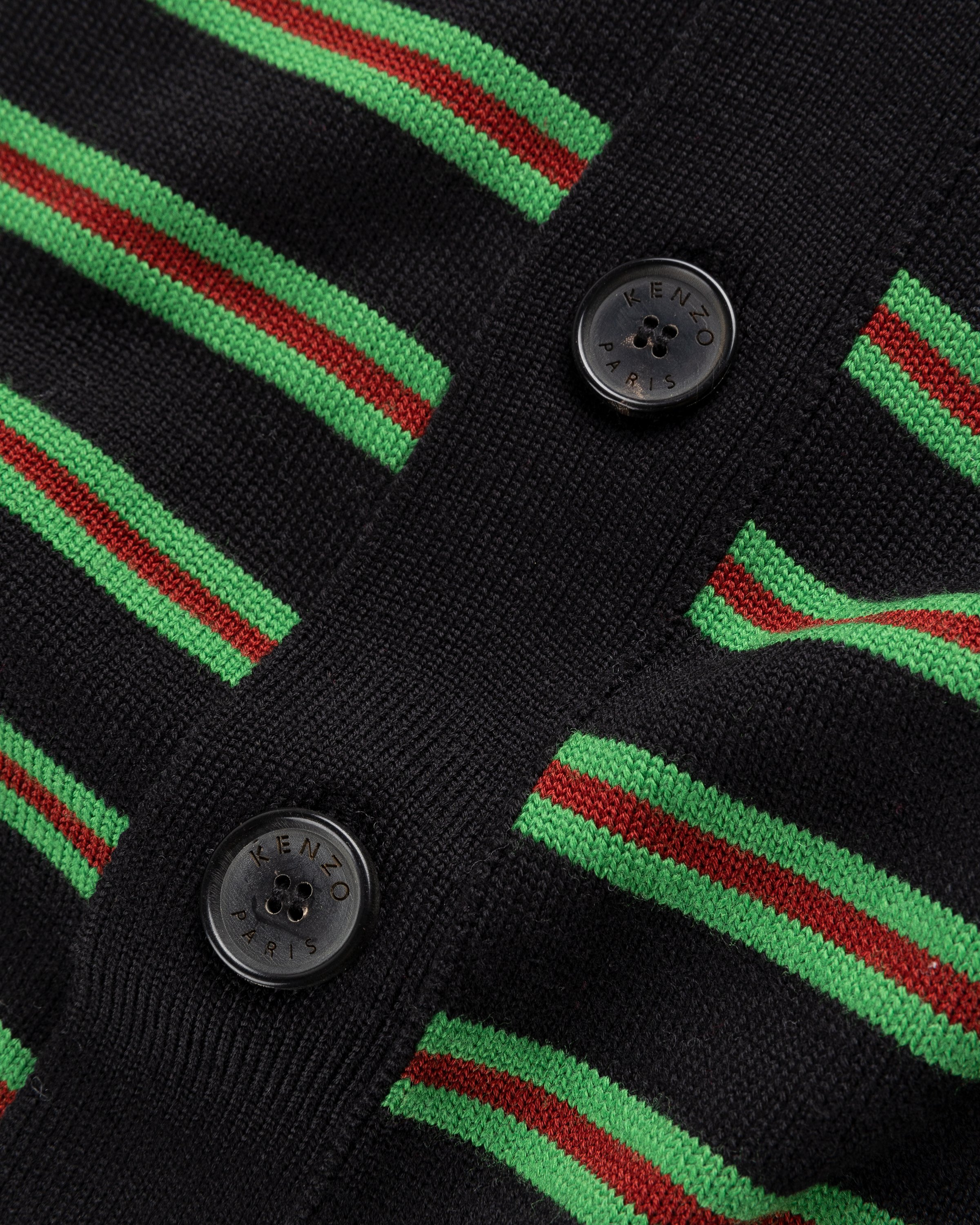 Kenzo - Striped Wool Cardigan Black - Clothing - Black - Image 5