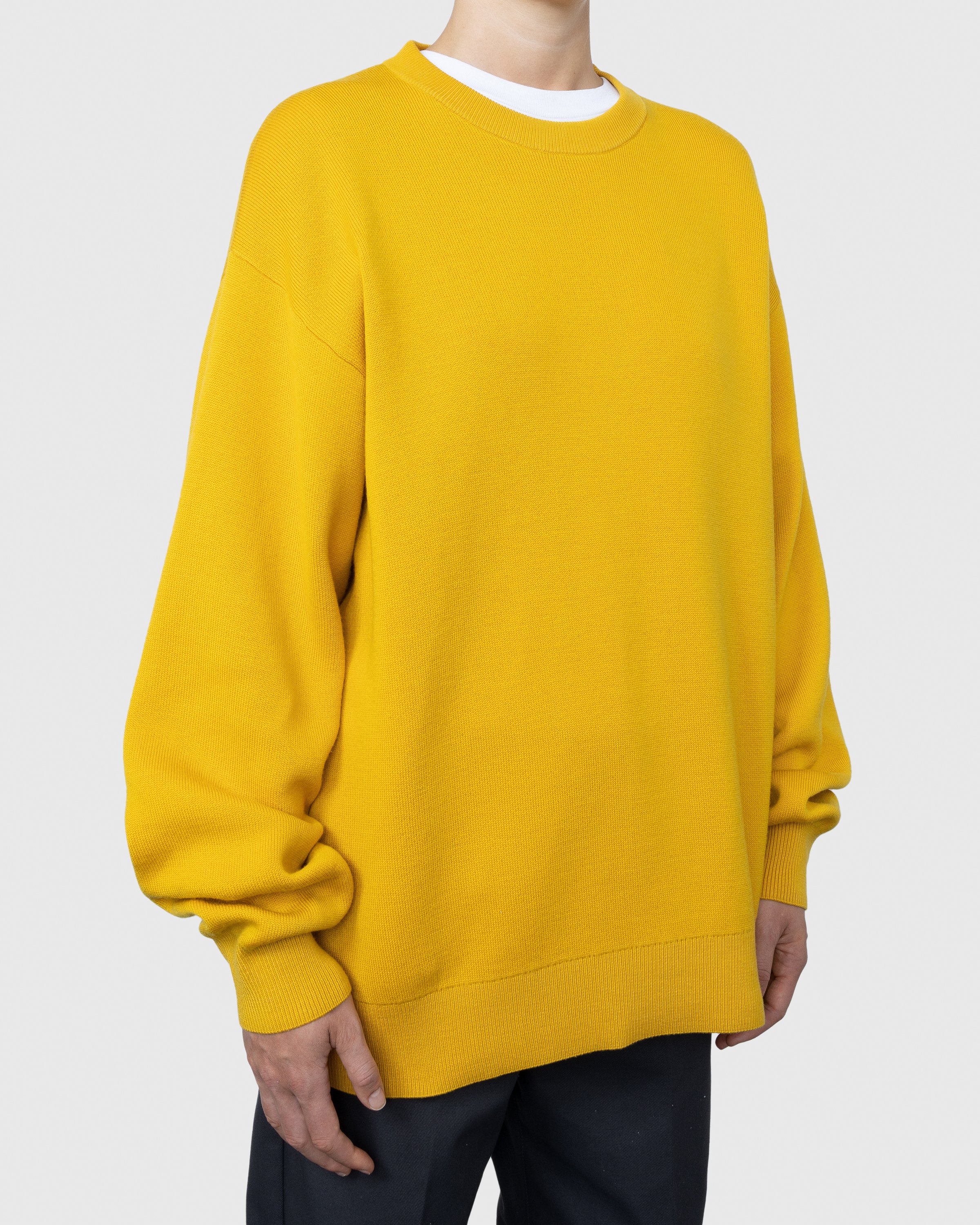 Acne Studios - Merino Wool Crewneck Sweater Yellow - Clothing - Yellow - Image 3