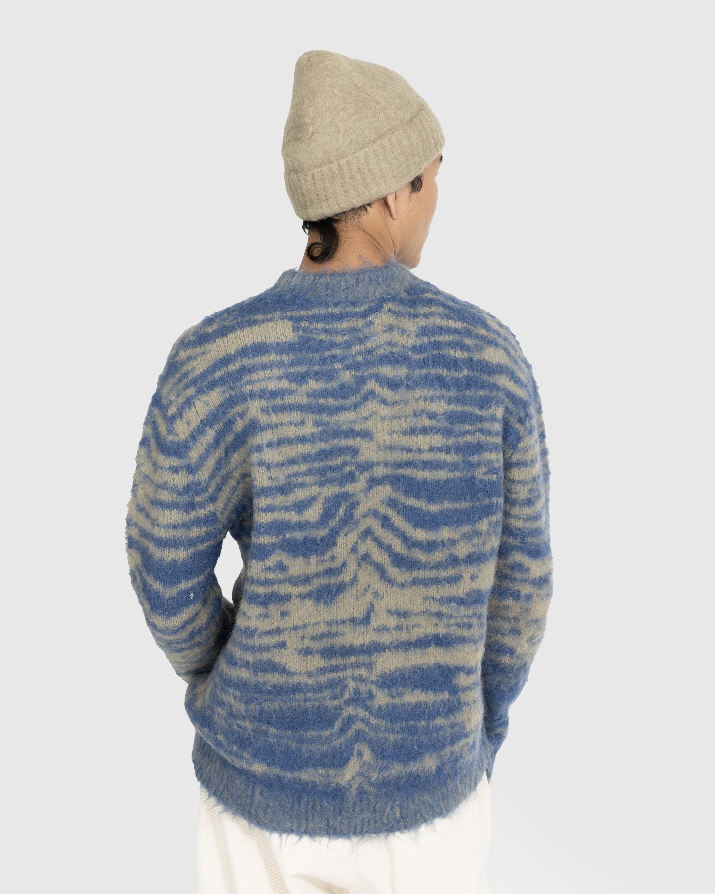 Acne Studios - Jacquard Crewneck Sweater Blue - Clothing - Blue - Image 3