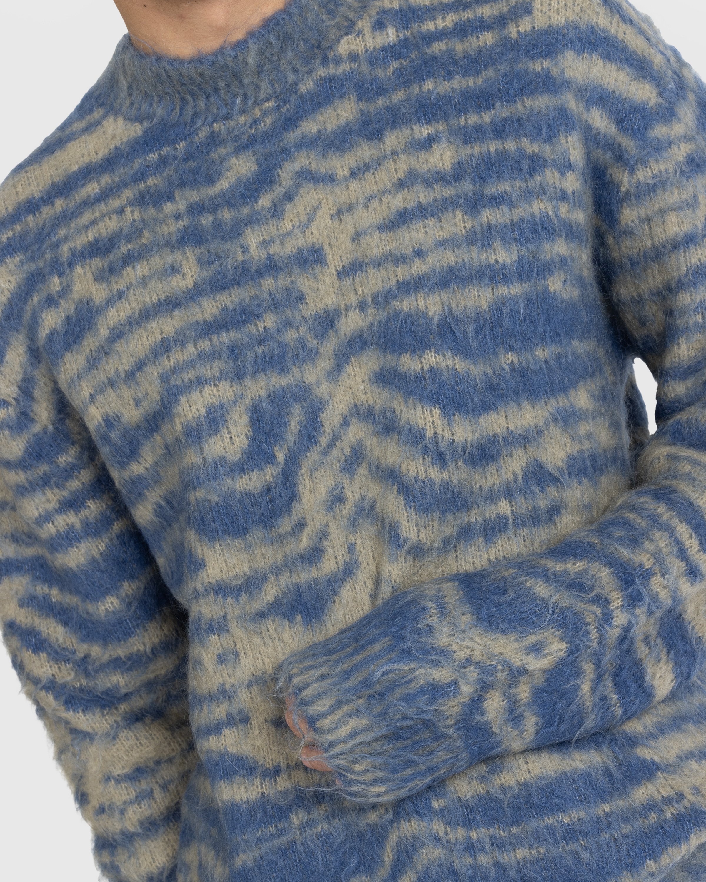 Acne Studios - Jacquard Crewneck Sweater Blue - Clothing - Blue - Image 4