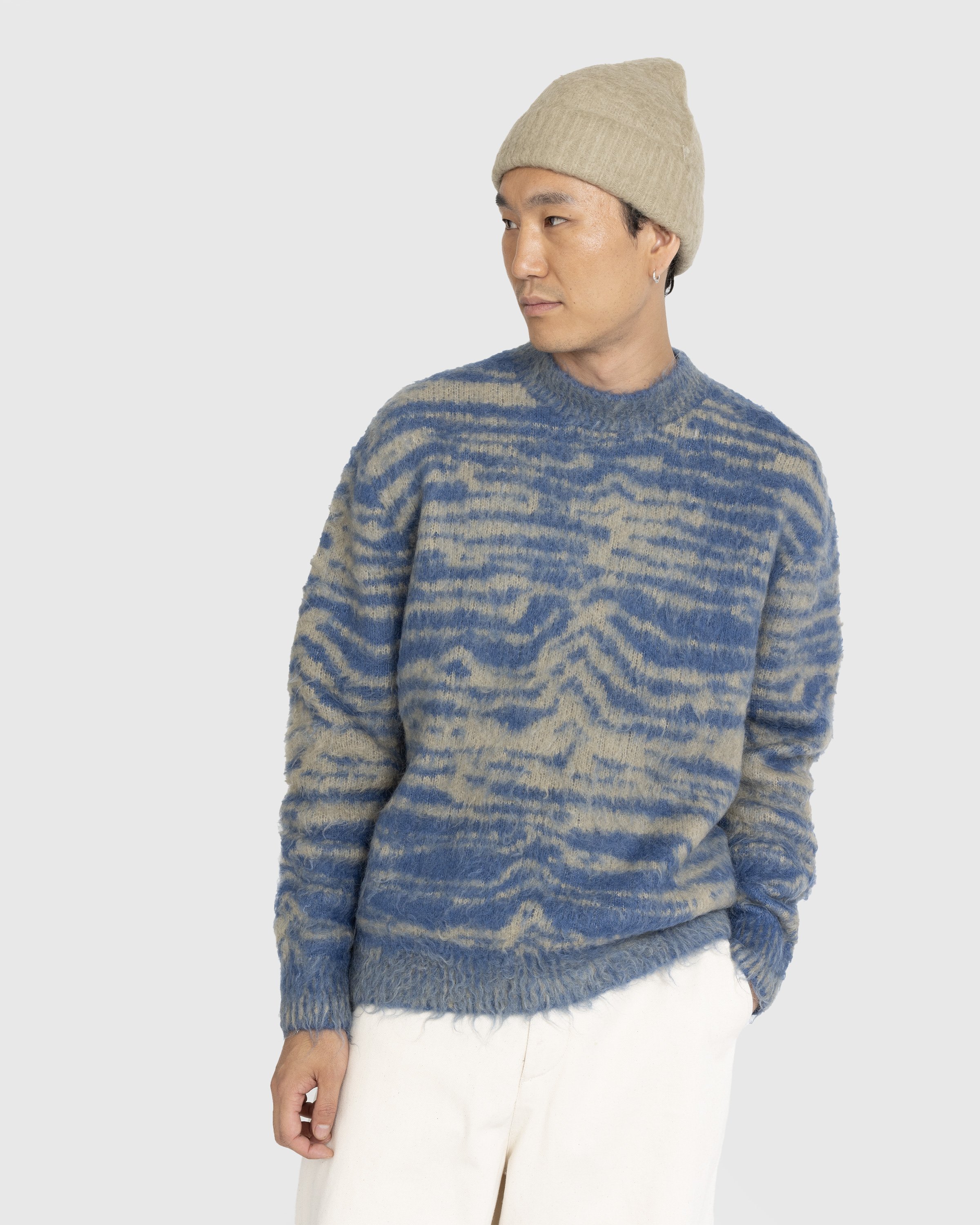 Acne Studios - Jacquard Crewneck Sweater Blue - Clothing - Blue - Image 2