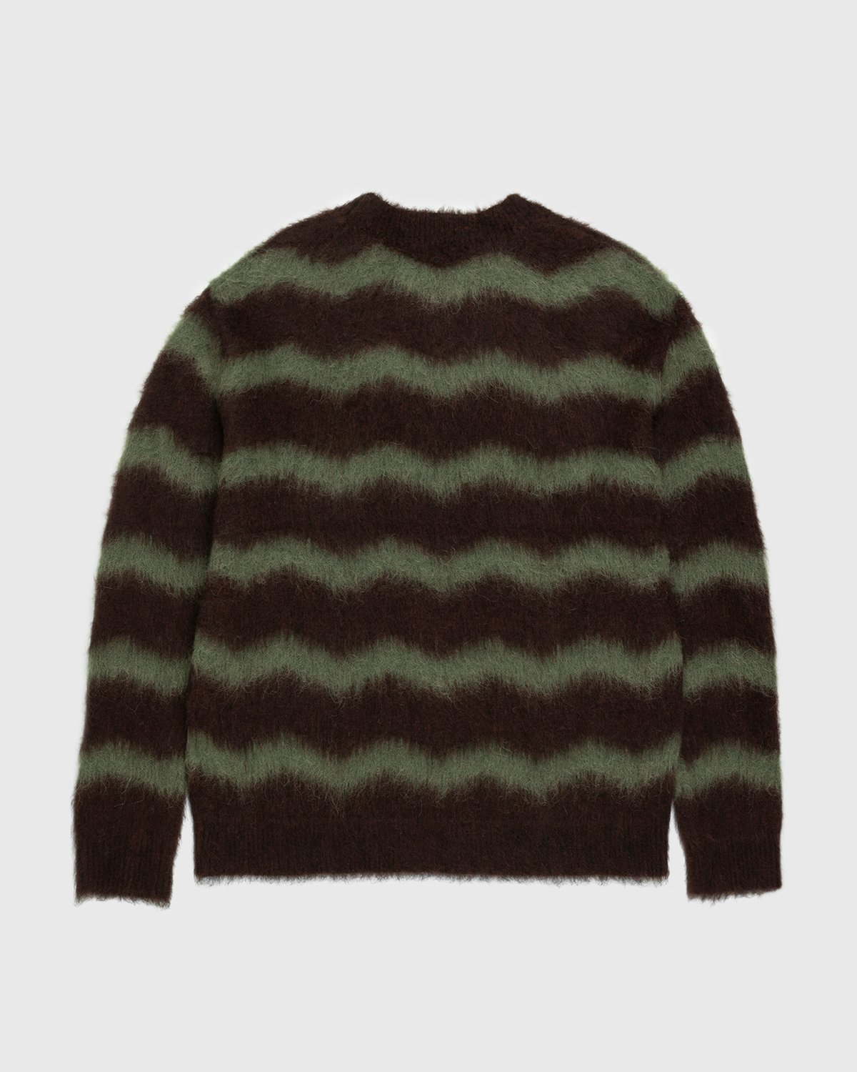 Acne Studios - Striped Fuzzy Sweater Brown/Military Green - Clothing - Brown - Image 2