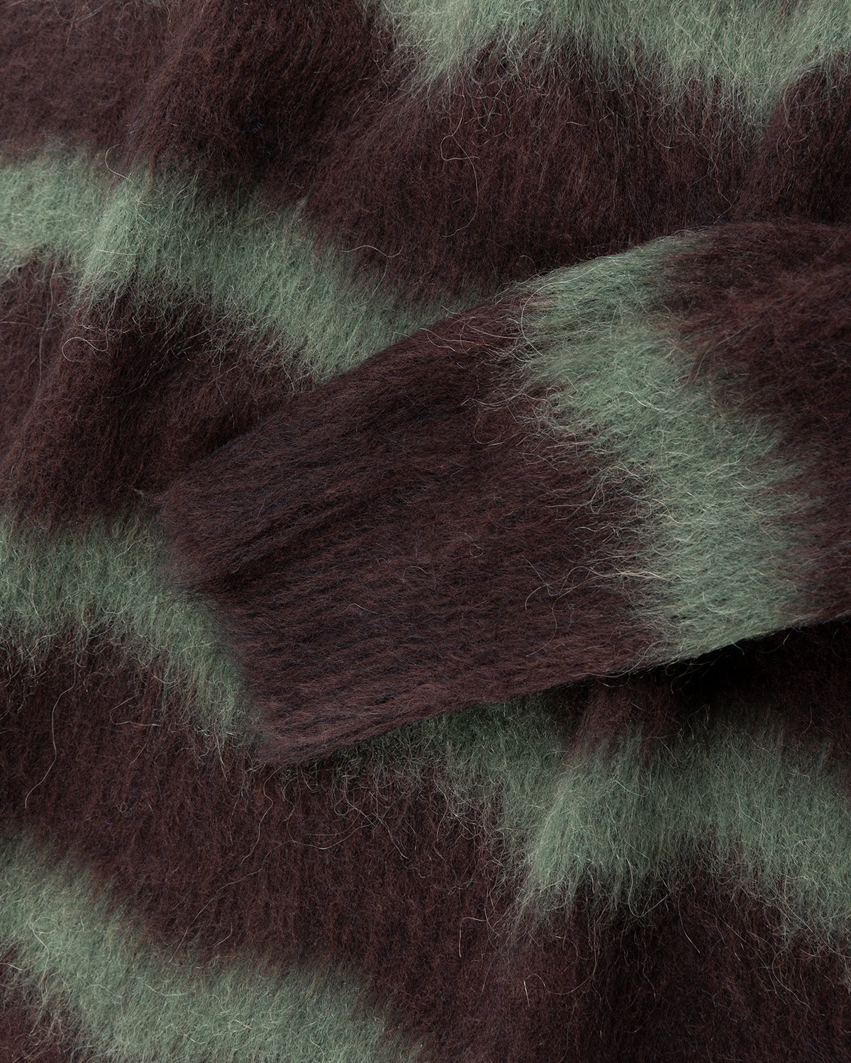 Acne Studios - Striped Fuzzy Sweater Brown/Military Green - Clothing - Brown - Image 4