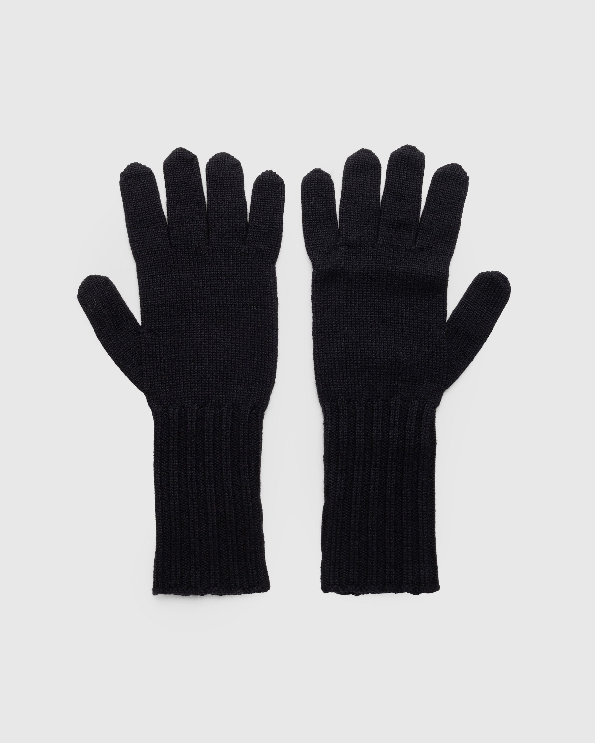 Marine Serre - Mulesing Free Wool Rib Wrist Length Gloves Black - Accessories - undefined - Image 2