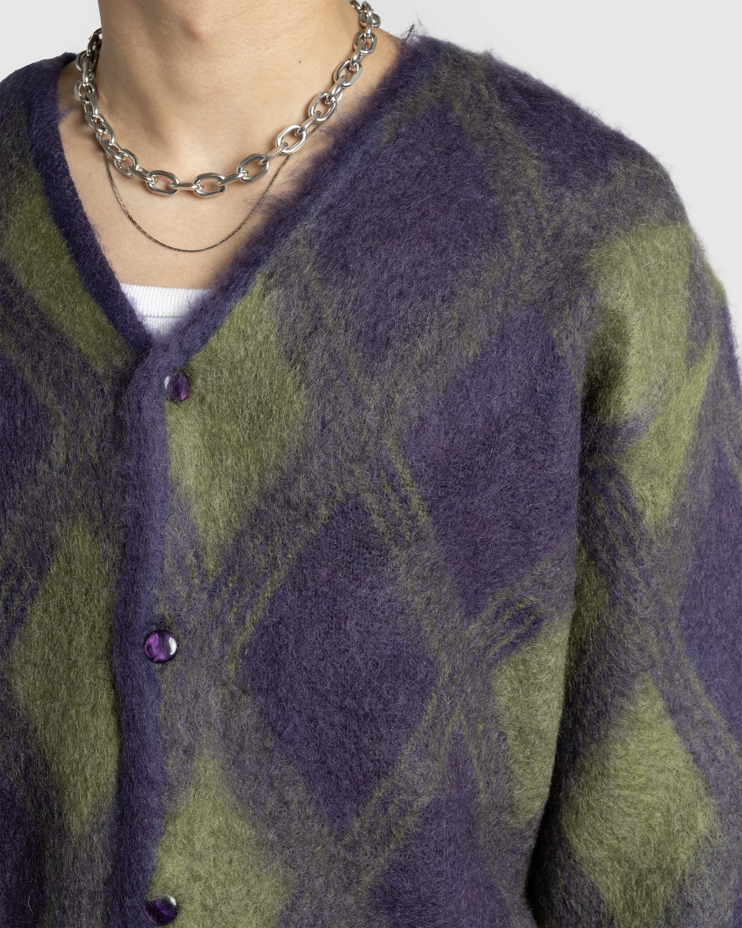 Needles - Mohair Cardigan - Argyle - Clothing - Purple - Image 5