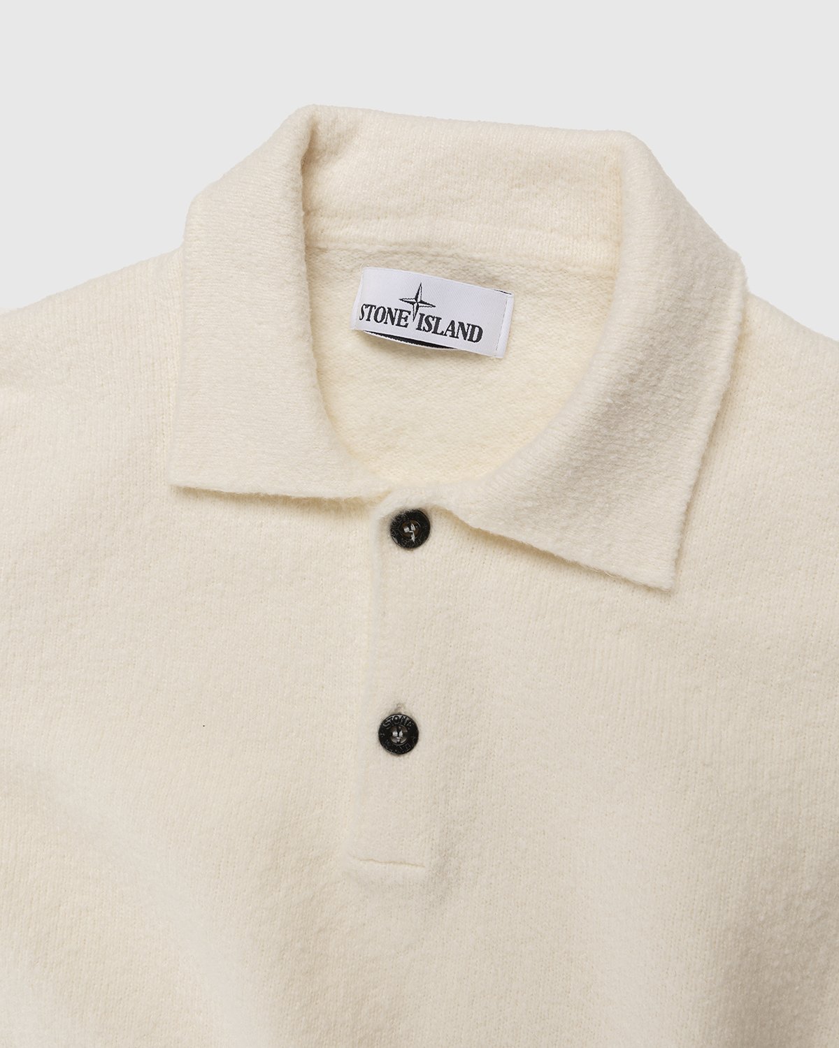 Stone Island - 549D2 Knit Polo Shirt Natural - Clothing - White - Image 6