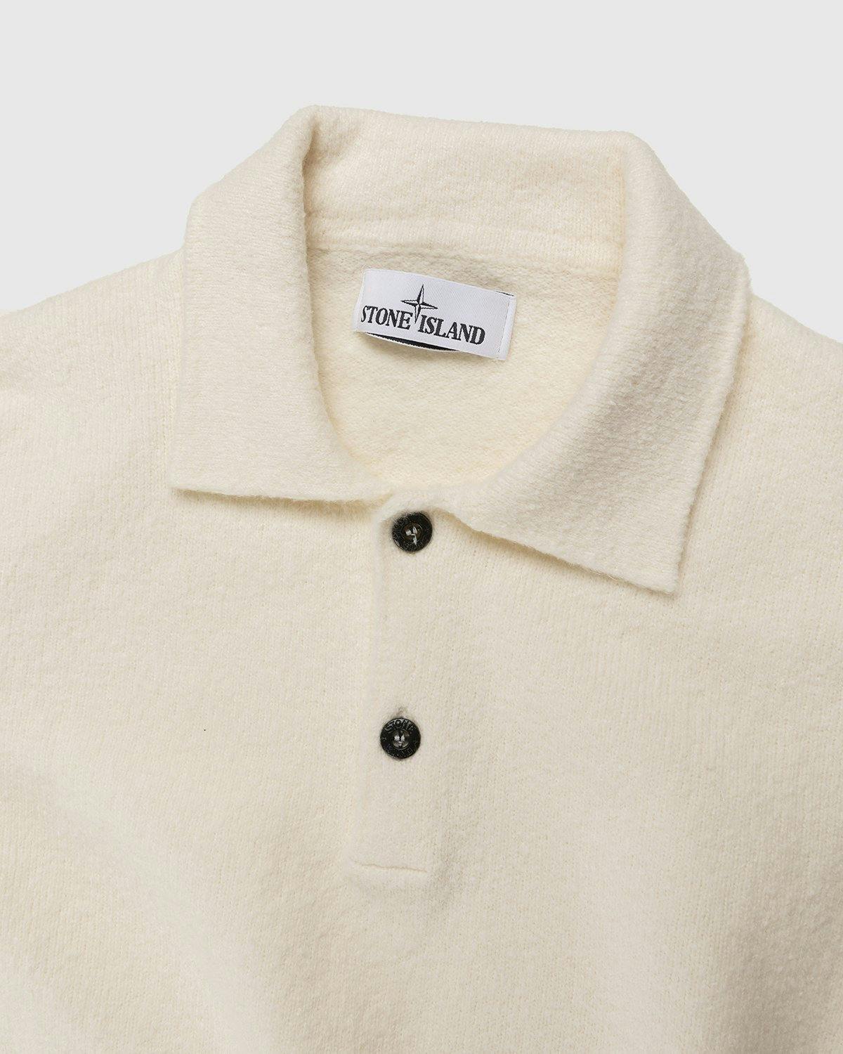 Stone Island - 549D2 Knit Polo Shirt Natural - Clothing - White - Image 6