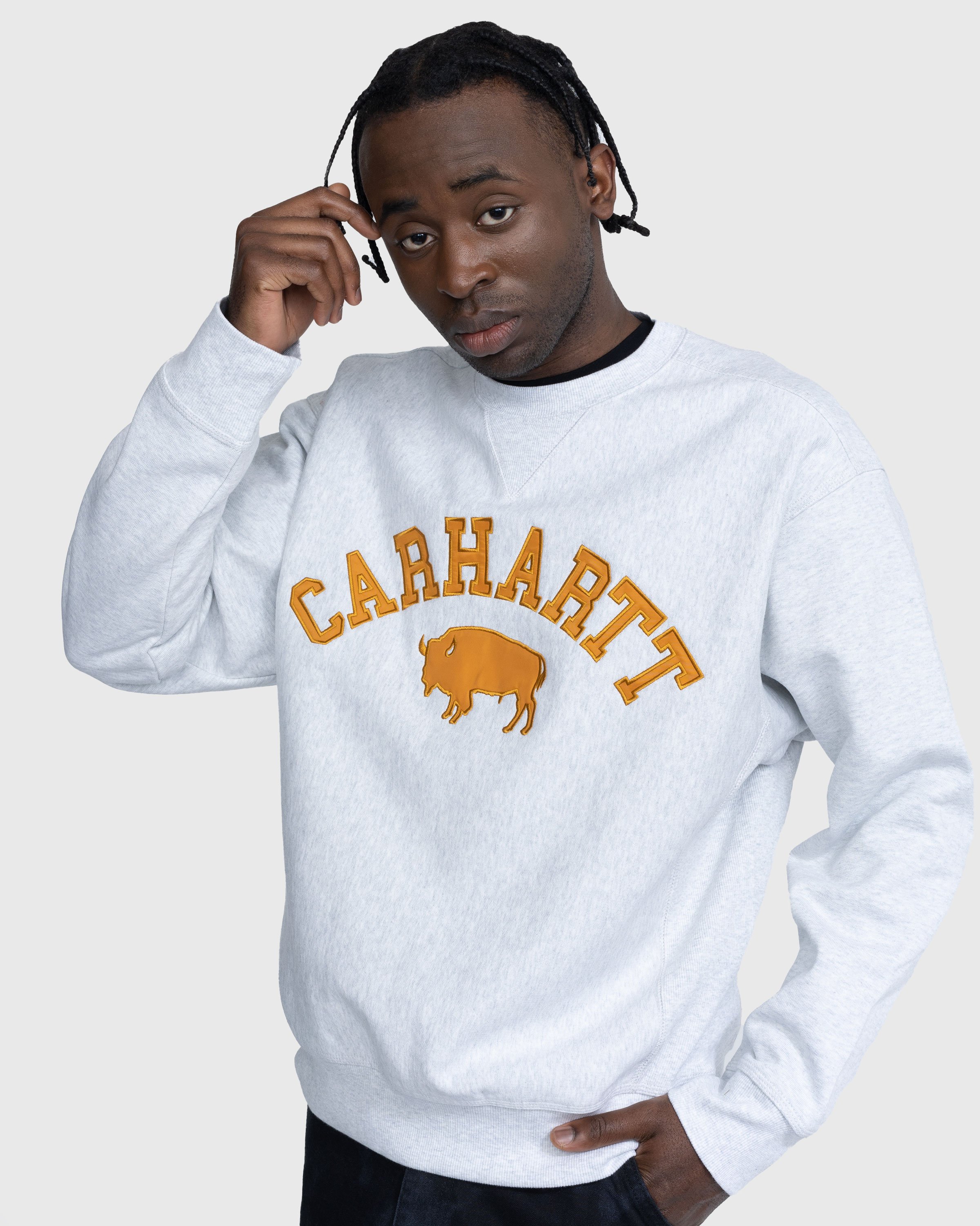Carhartt WIP - Locker Sweatshirt Ash Heather/Brown - Clothing - Black - Image 5