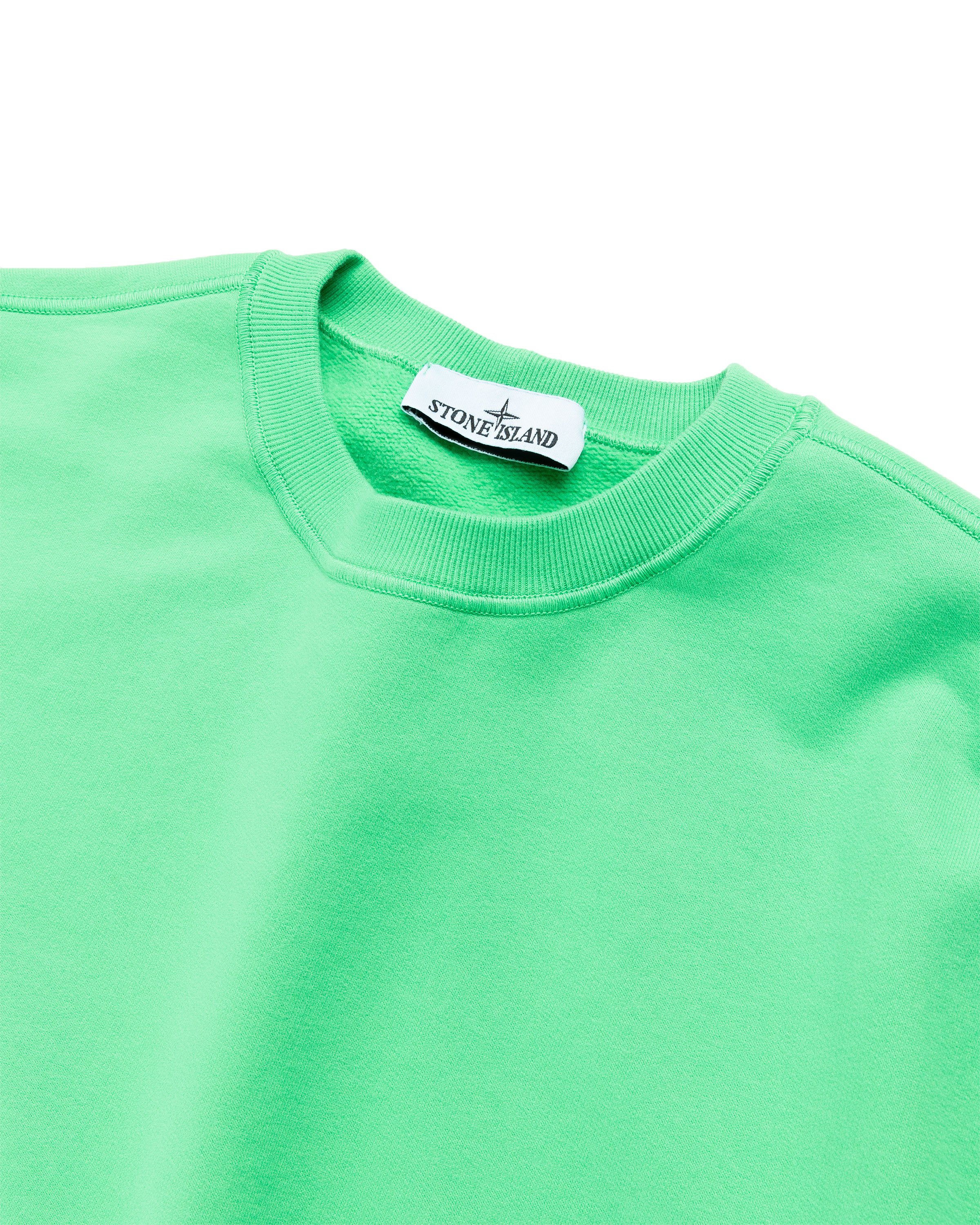 Stone Island - Garment-Dyed Fleece Crewneck Sweatshirt Light Green - Clothing - Green - Image 3