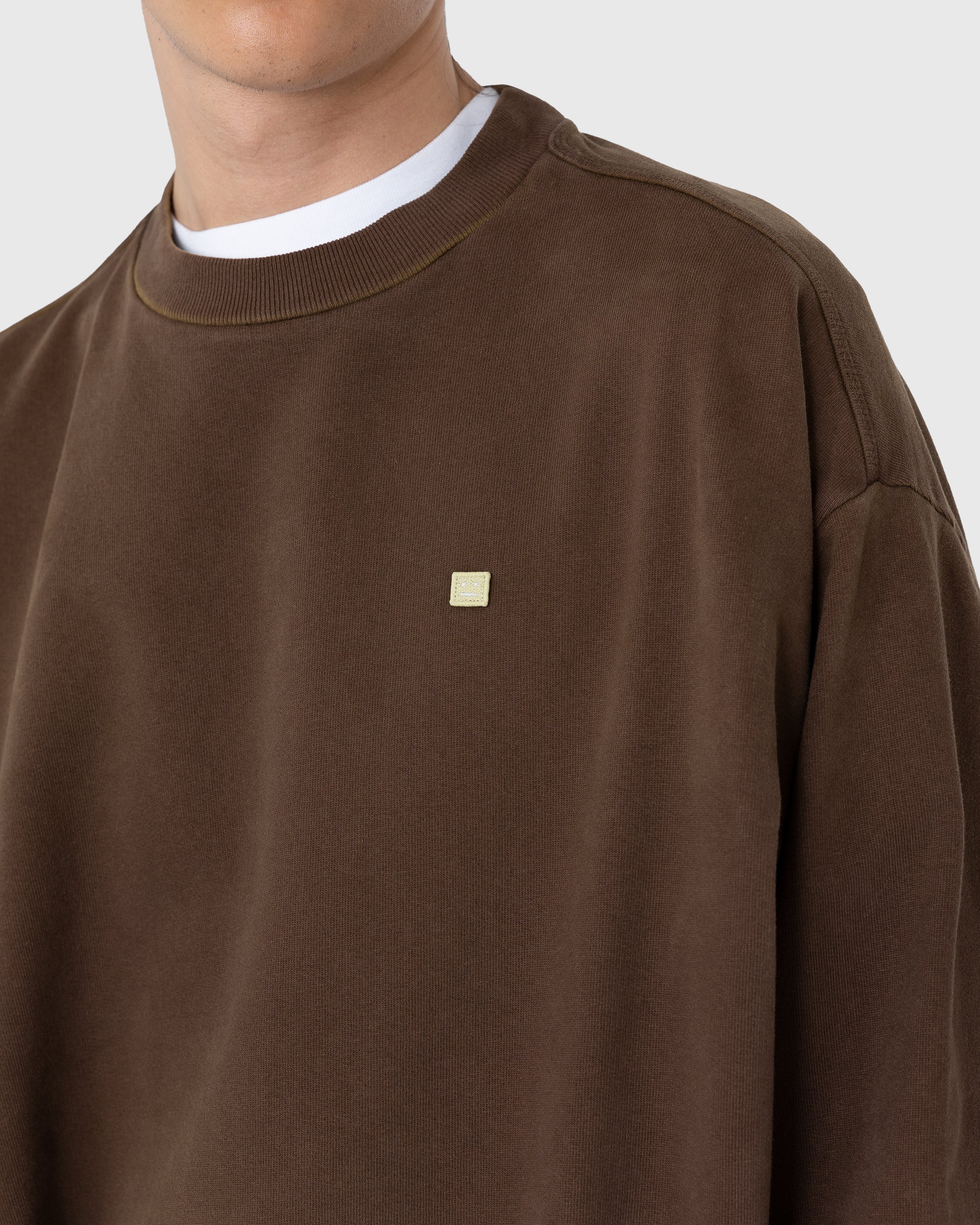 Acne Studios - Organic Cotton Crewneck Sweatshirt Coffee Brown - Clothing - Brown - Image 7
