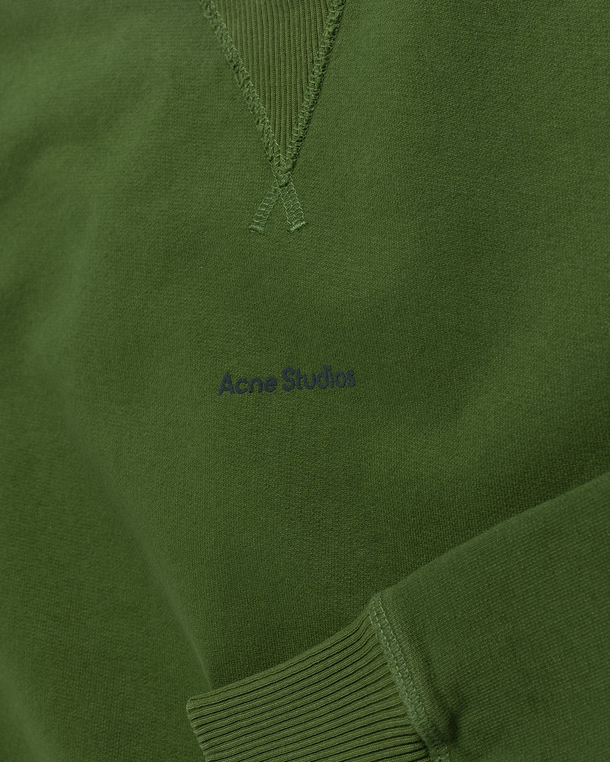 Acne Studios - Organic Cotton Crewneck Sweatshirt Bottle Green - Clothing - Green - Image 3
