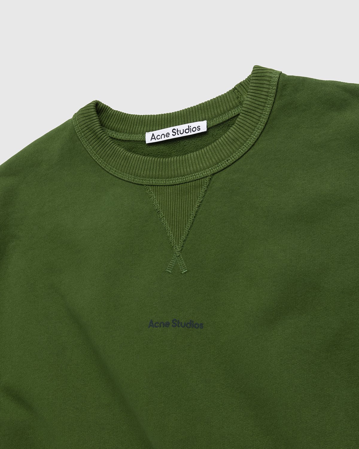 Acne Studios - Organic Cotton Crewneck Sweatshirt Bottle Green - Clothing - Green - Image 4
