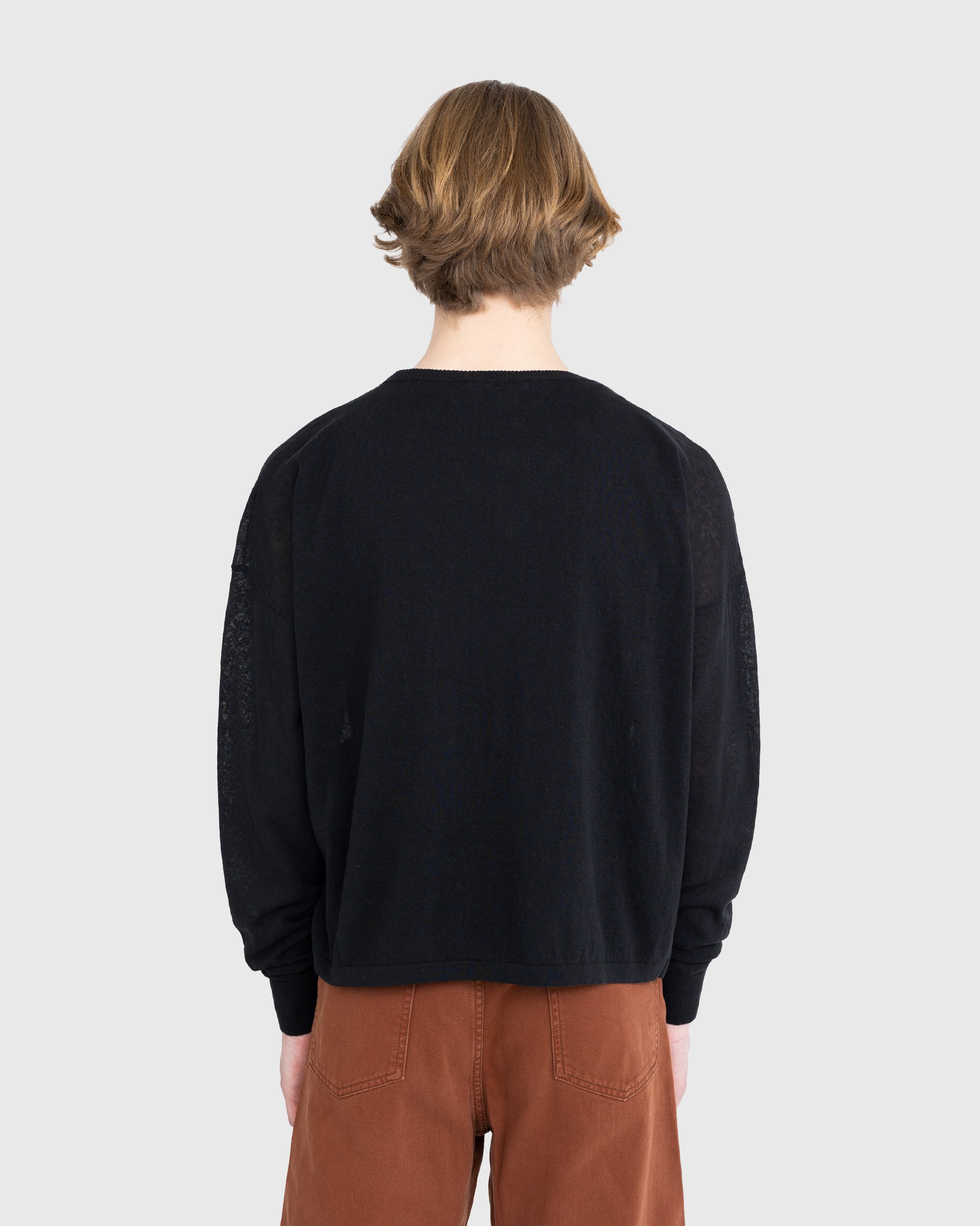 Lemaire - Boxy Cotton Linen Sweater Black - Clothing - Black - Image 3