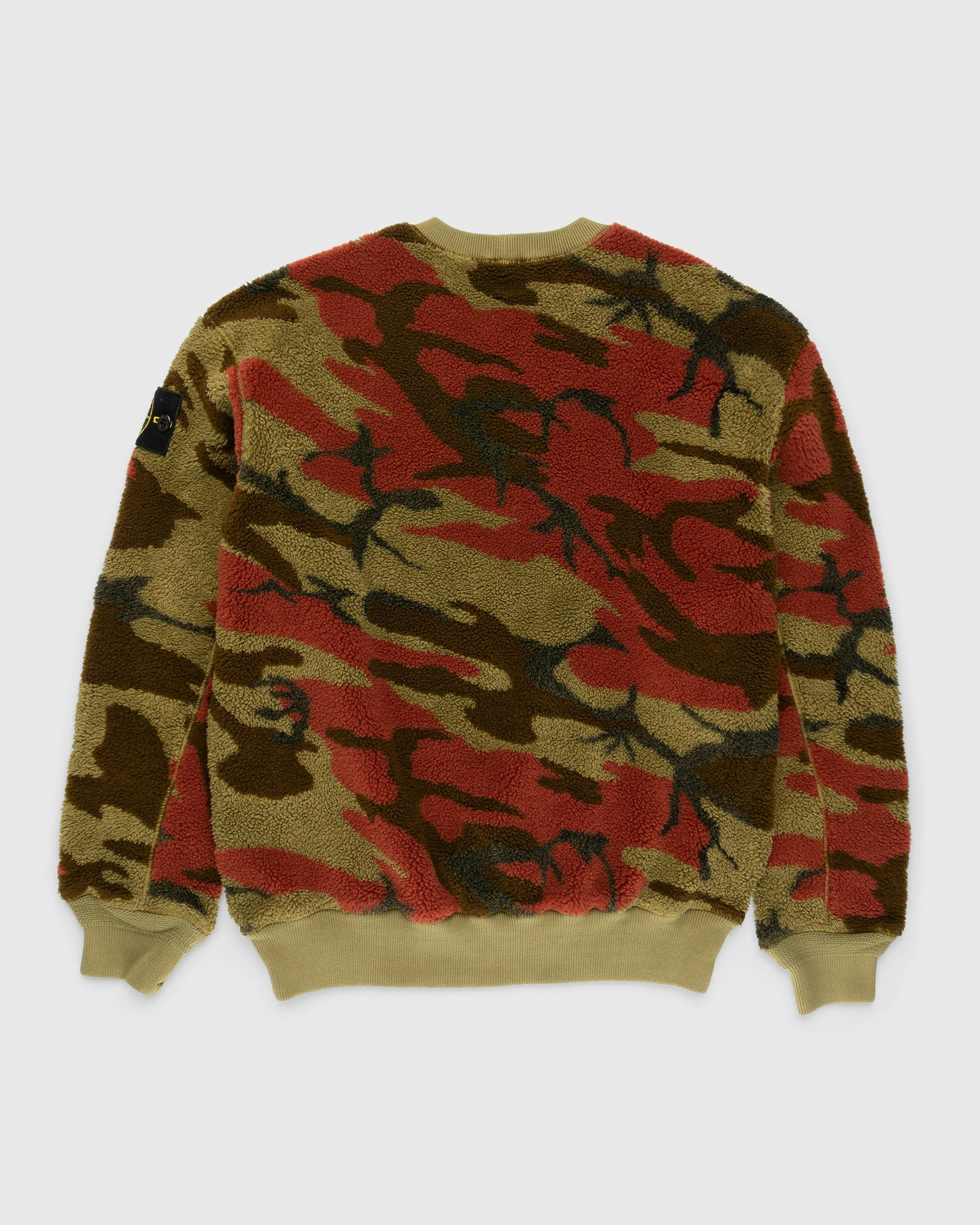 Stone Island - Heritage Camo Jacquard Wool-Nylon Crewneck Military Green - Clothing - Green - Image 2