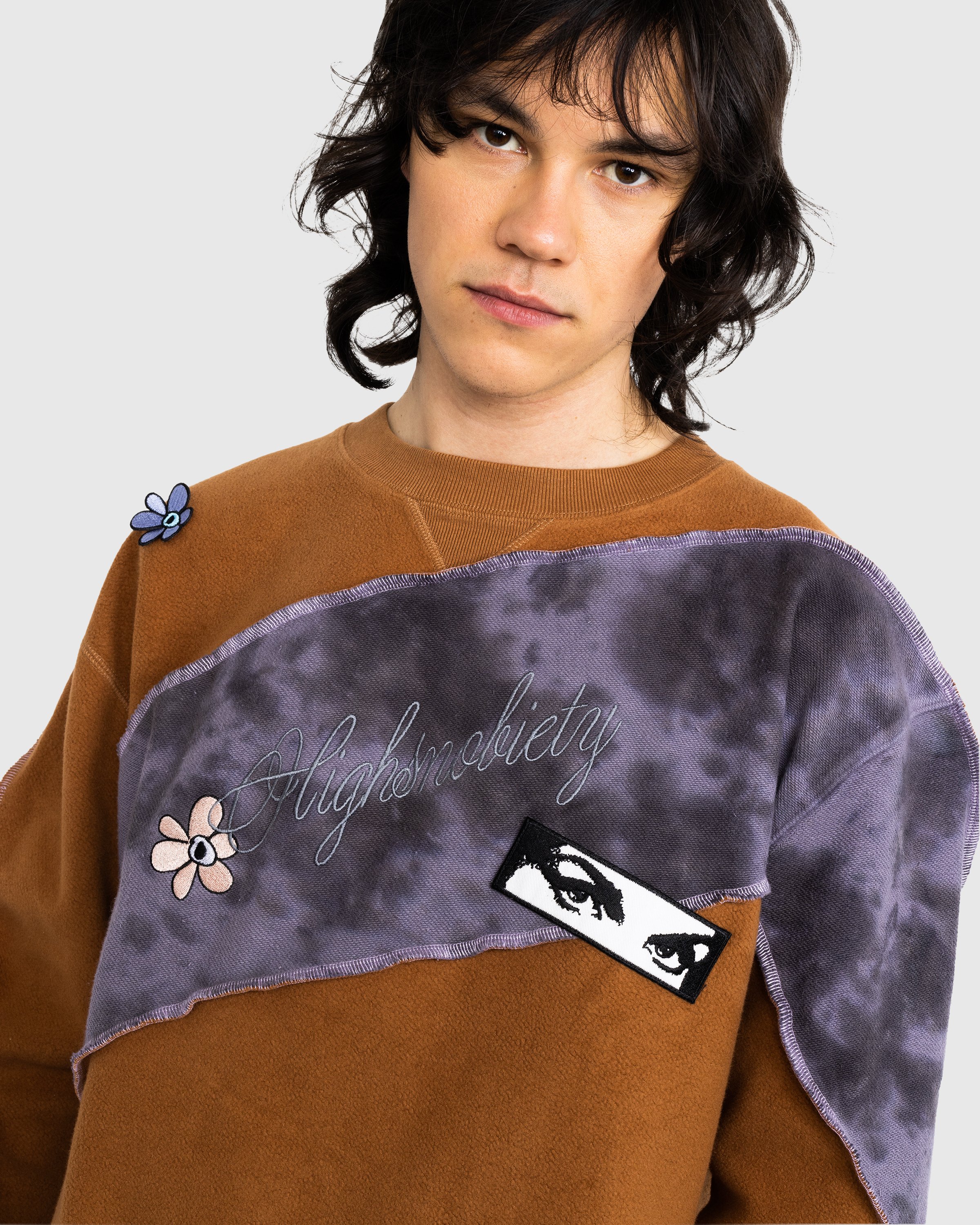 P.A.M. x Highsnobiety - Spiral Upcycle Crewneck Sweat Grey/Brown - Clothing - Multi - Image 4