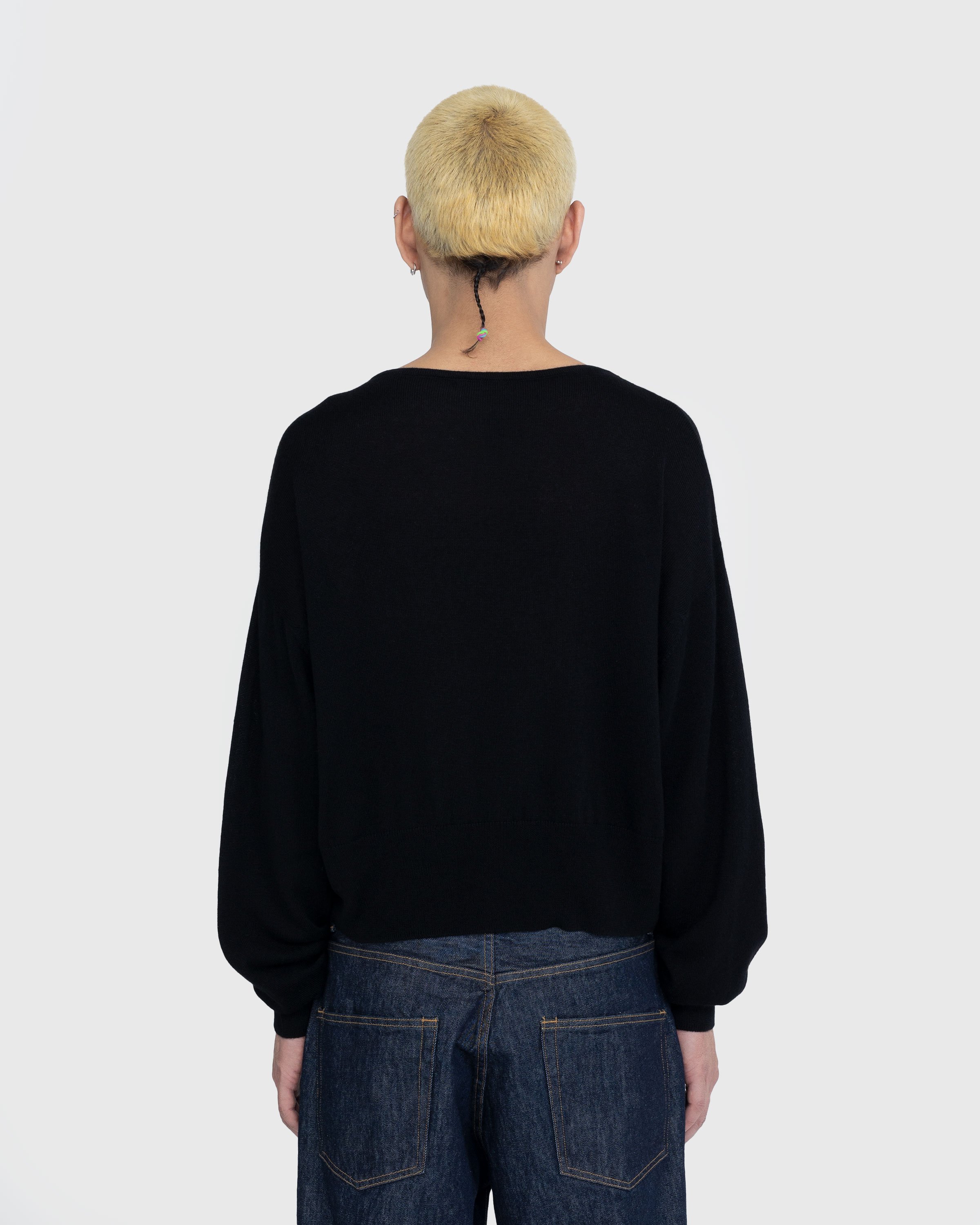Auralee - Super Fine Cashmere Silk Knit Boat Neck Pullover Black - Clothing - Black - Image 4