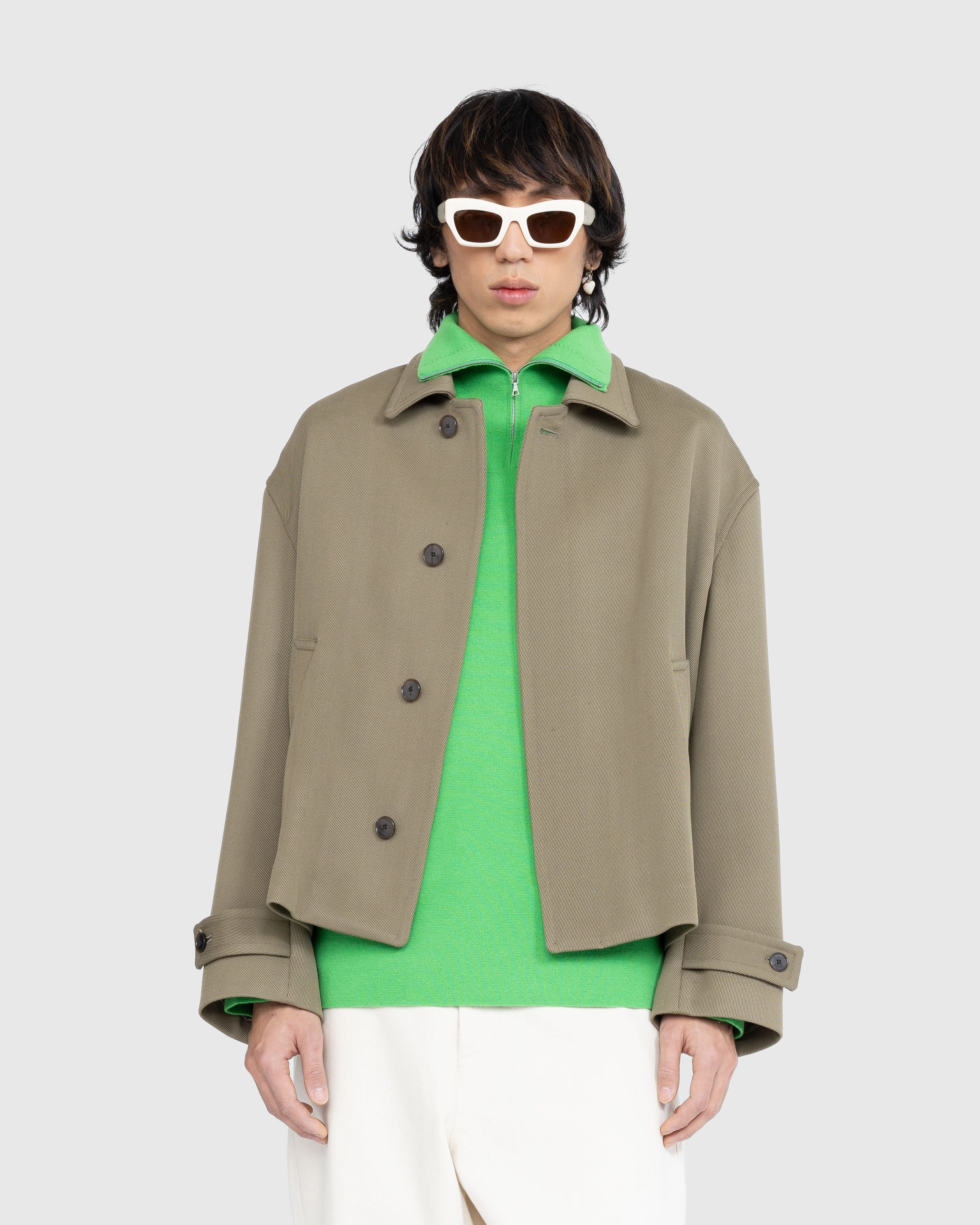 Auralee - Double Cloth Hard Twist Carsey Blouson Khaki - Clothing - Green - Image 2