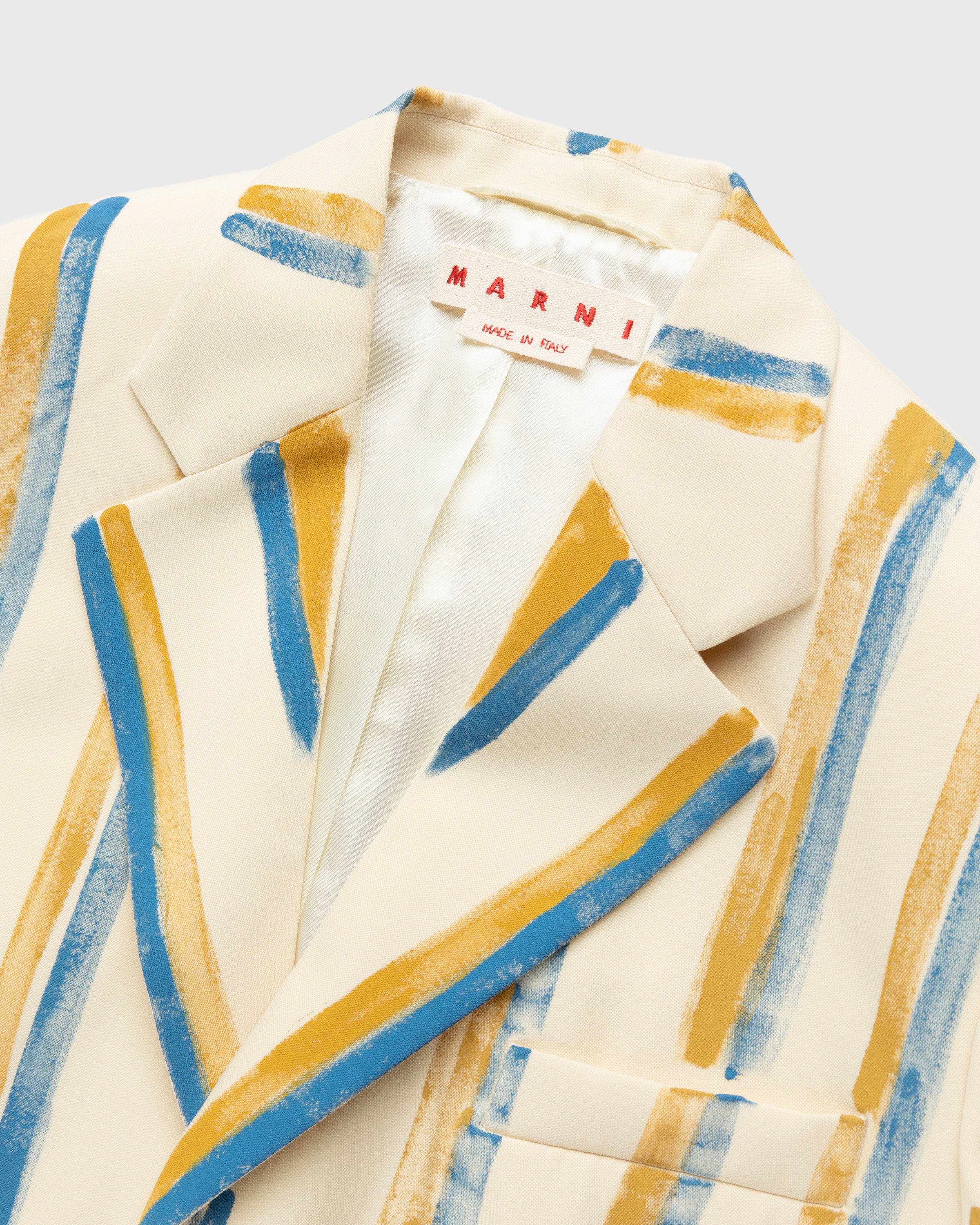 Marni - Watercolor Stripe Wool Blazer Antique White - Clothing - Beige - Image 4