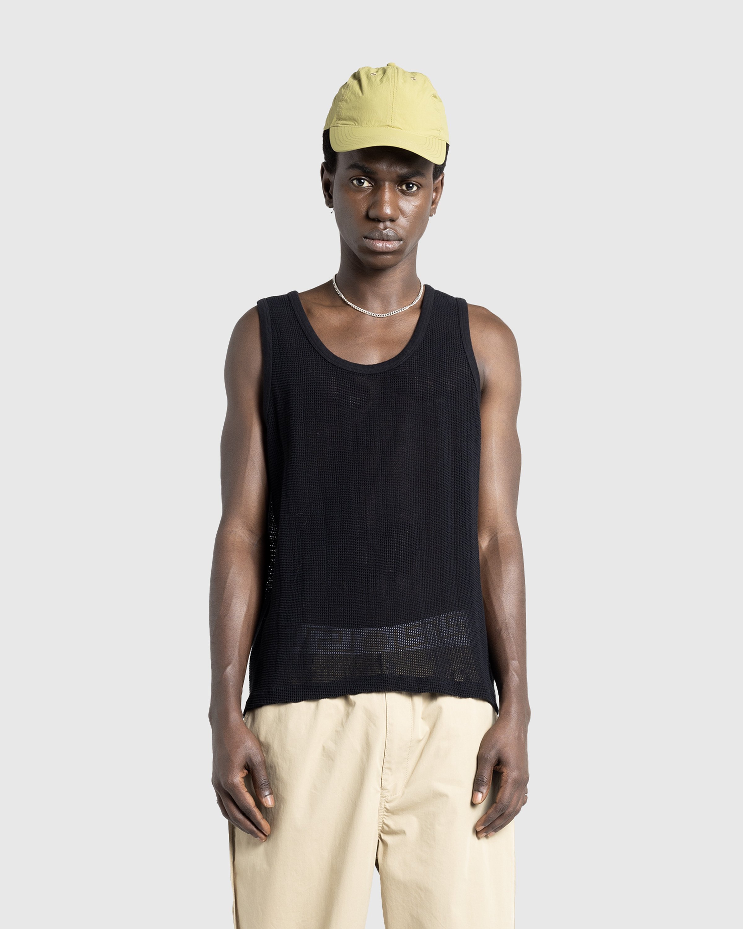 Highsnobiety HS05 - Pigment Dyed Cotton Mesh Tank Top Black - Clothing -  - Image 3
