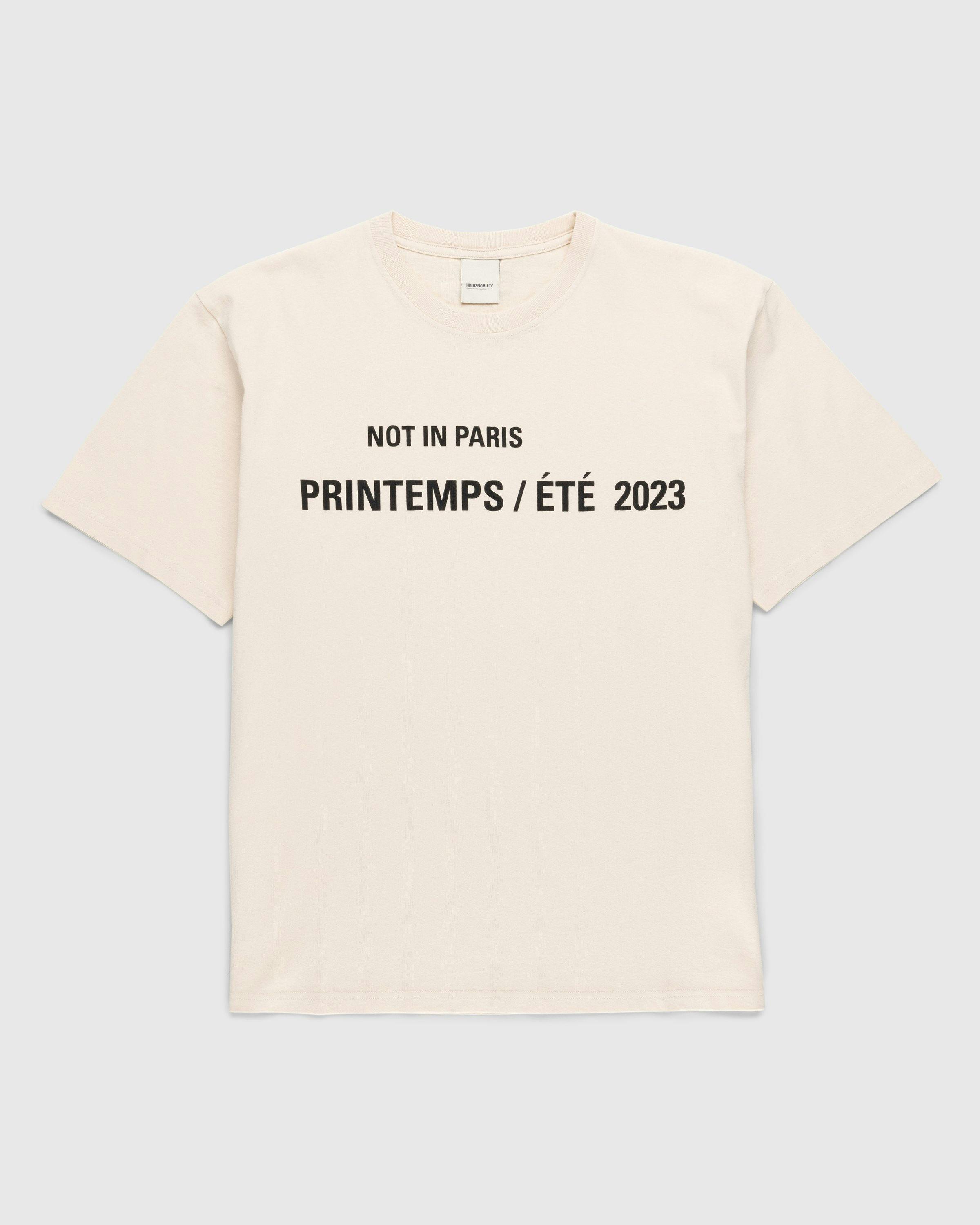 Highsnobiety - Not in Paris 5 T-Shirt Eggshell - Clothing - Beige - Image 1