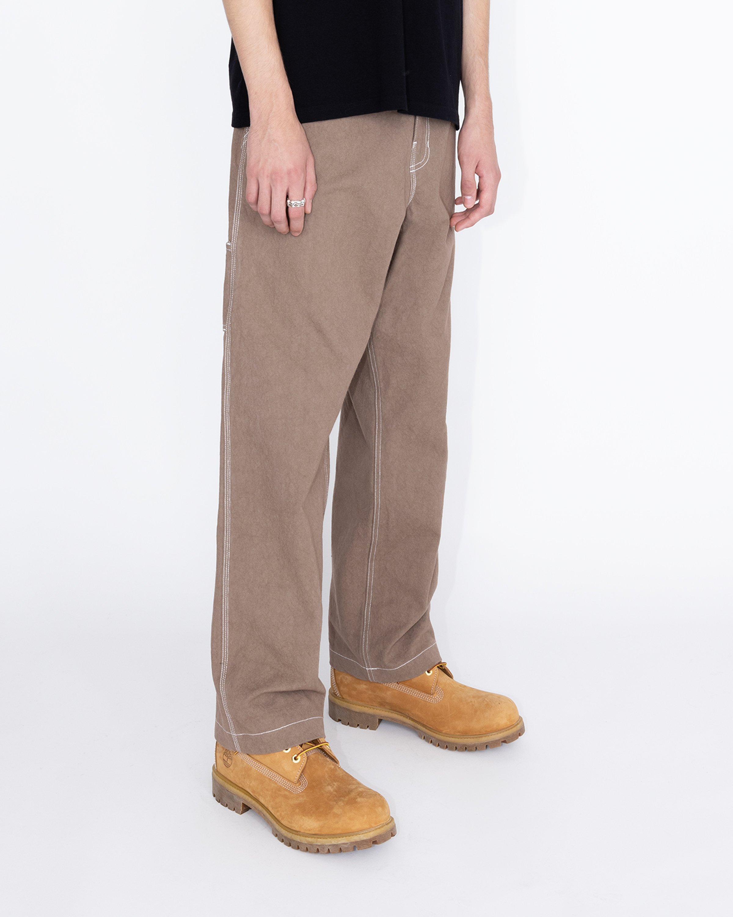 Highsnobiety HS05 - Sun Dried Canvas Carpenter Pants Brown - Clothing - Brown - Image 3