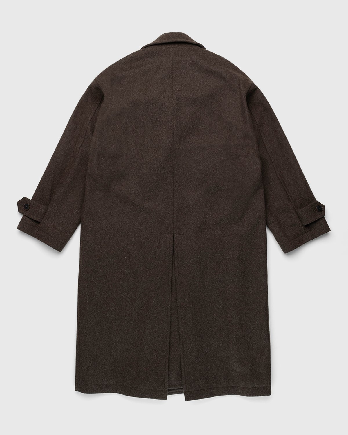 Auralee - Double-Breasted Shetland Wool Overcoat Dark Brown - Clothing - Brown - Image 2