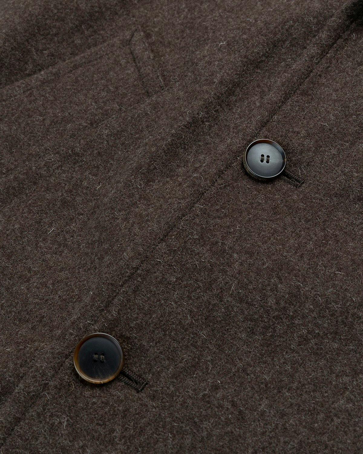 Auralee - Double-Breasted Shetland Wool Overcoat Dark Brown - Clothing - Brown - Image 4