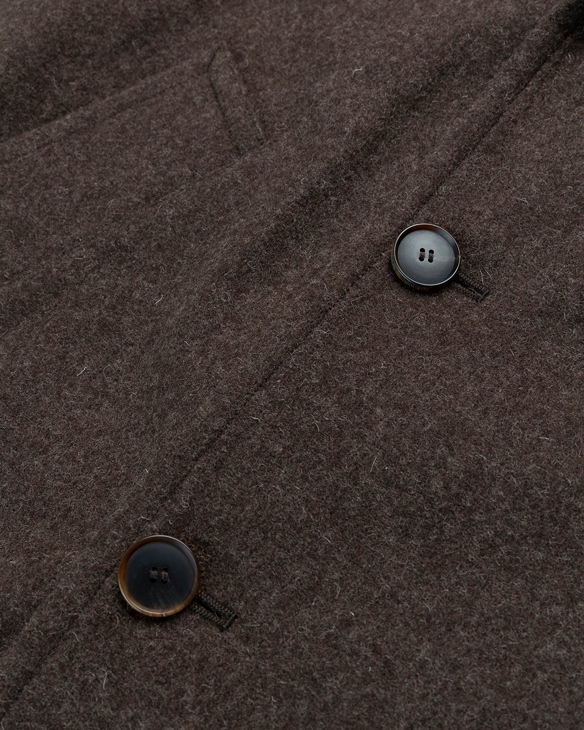 Auralee - Double-Breasted Shetland Wool Overcoat Dark Brown - Clothing - Brown - Image 4