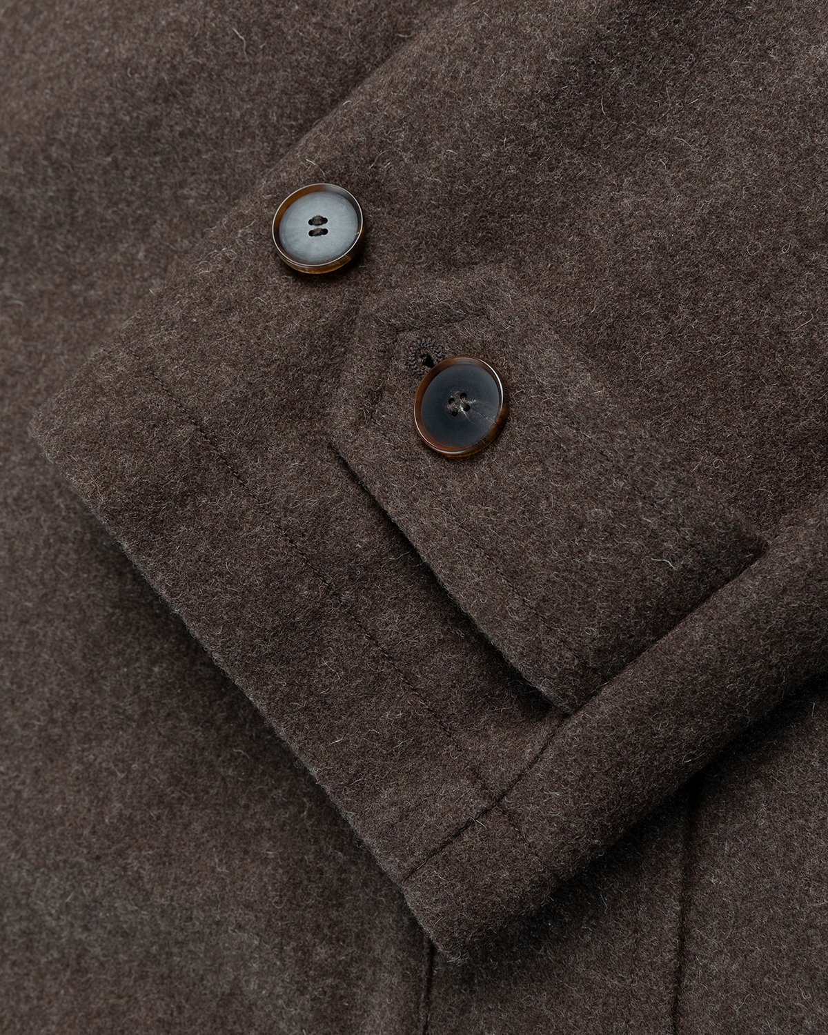 Auralee - Double-Breasted Shetland Wool Overcoat Dark Brown - Clothing - Brown - Image 5