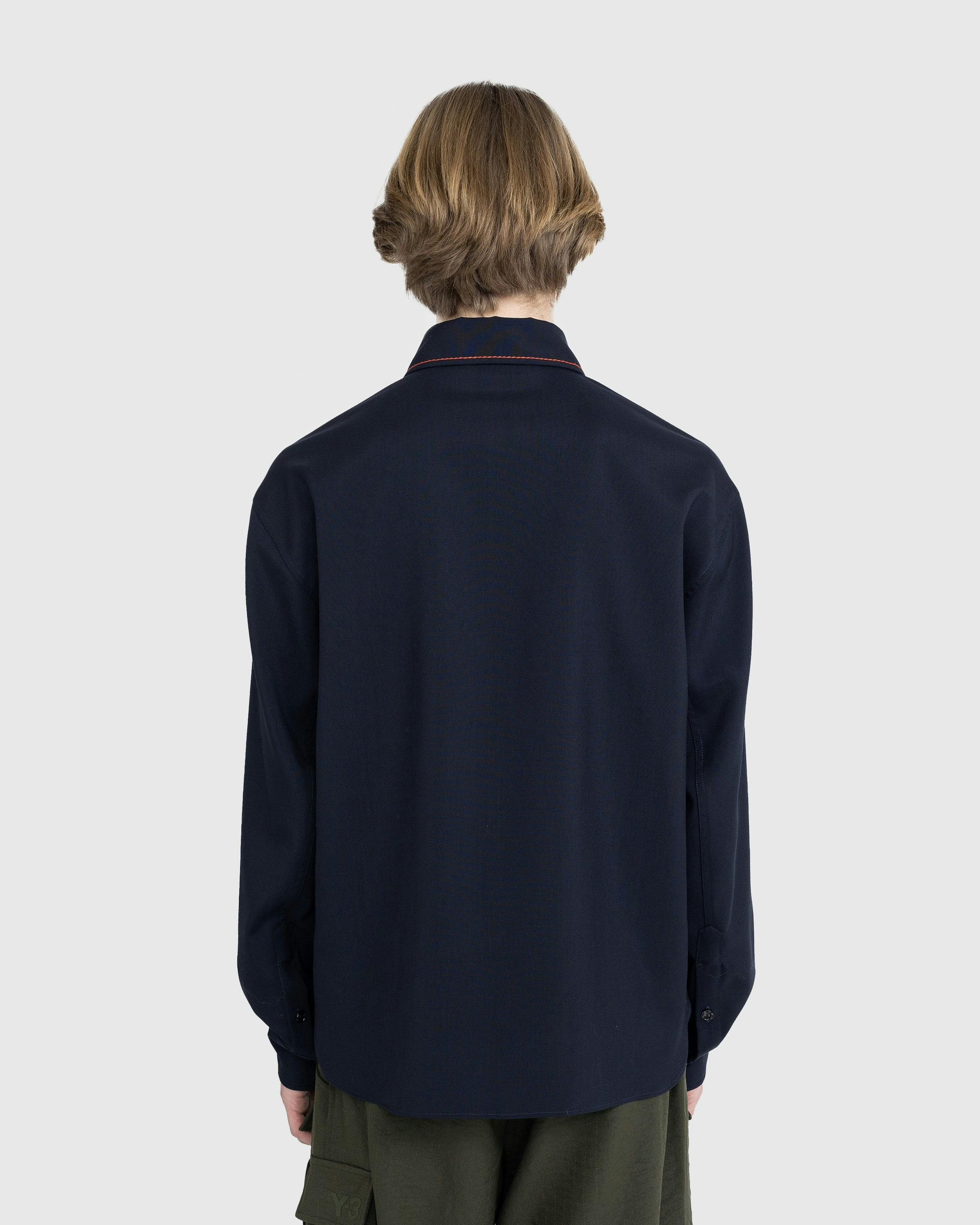 Marni - Embroidered Virgin Wool Shirt Blue - Clothing - Blue - Image 3