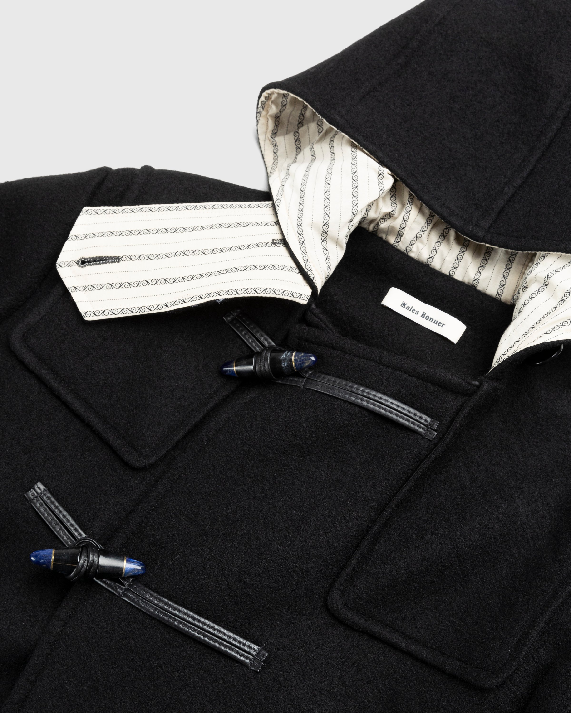 Wales Bonner - Eternity Duffle Coat Black - Clothing - Black - Image 4