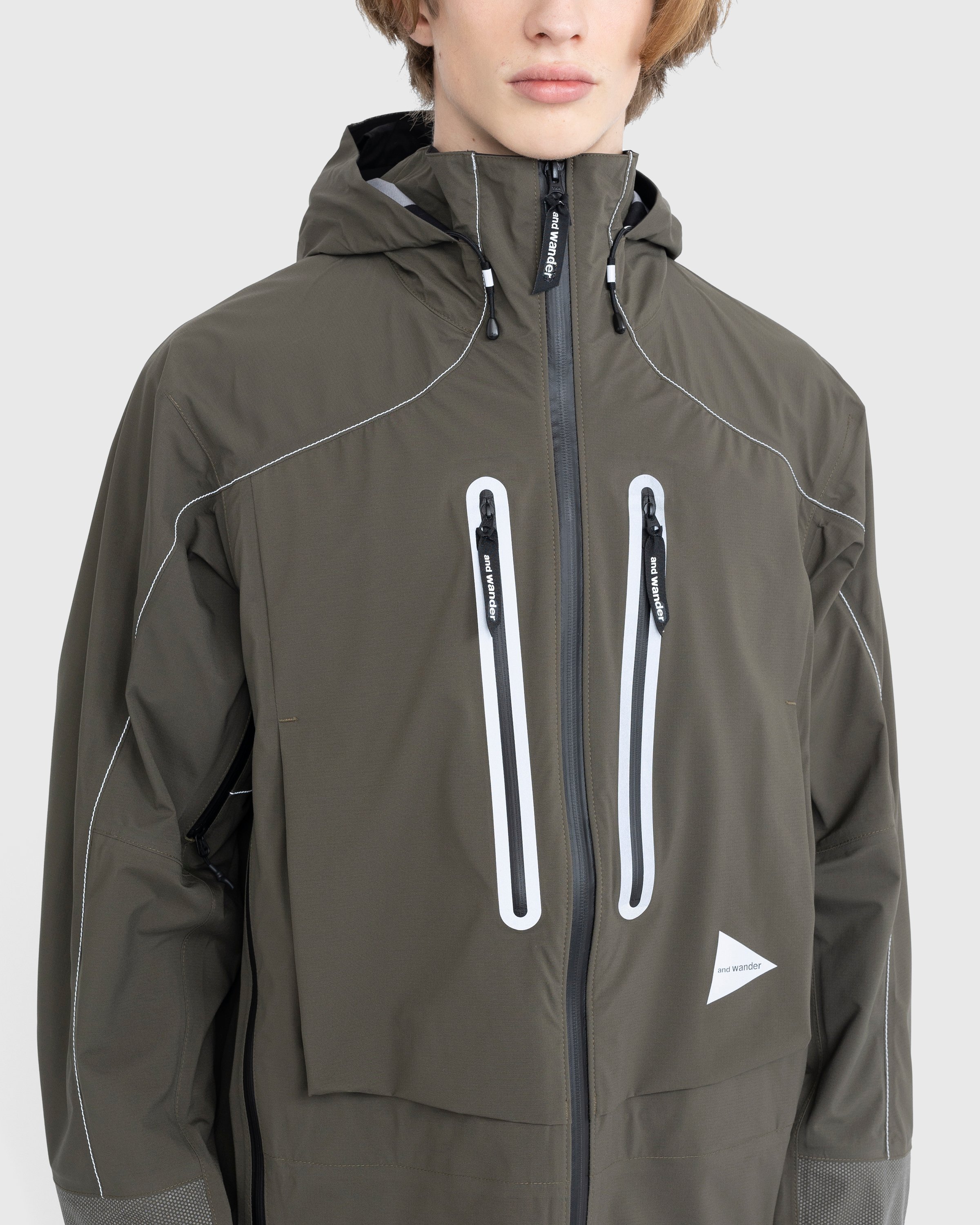 And Wander - Pertex Shield Rain Jacket Khaki - Clothing - Green - Image 5