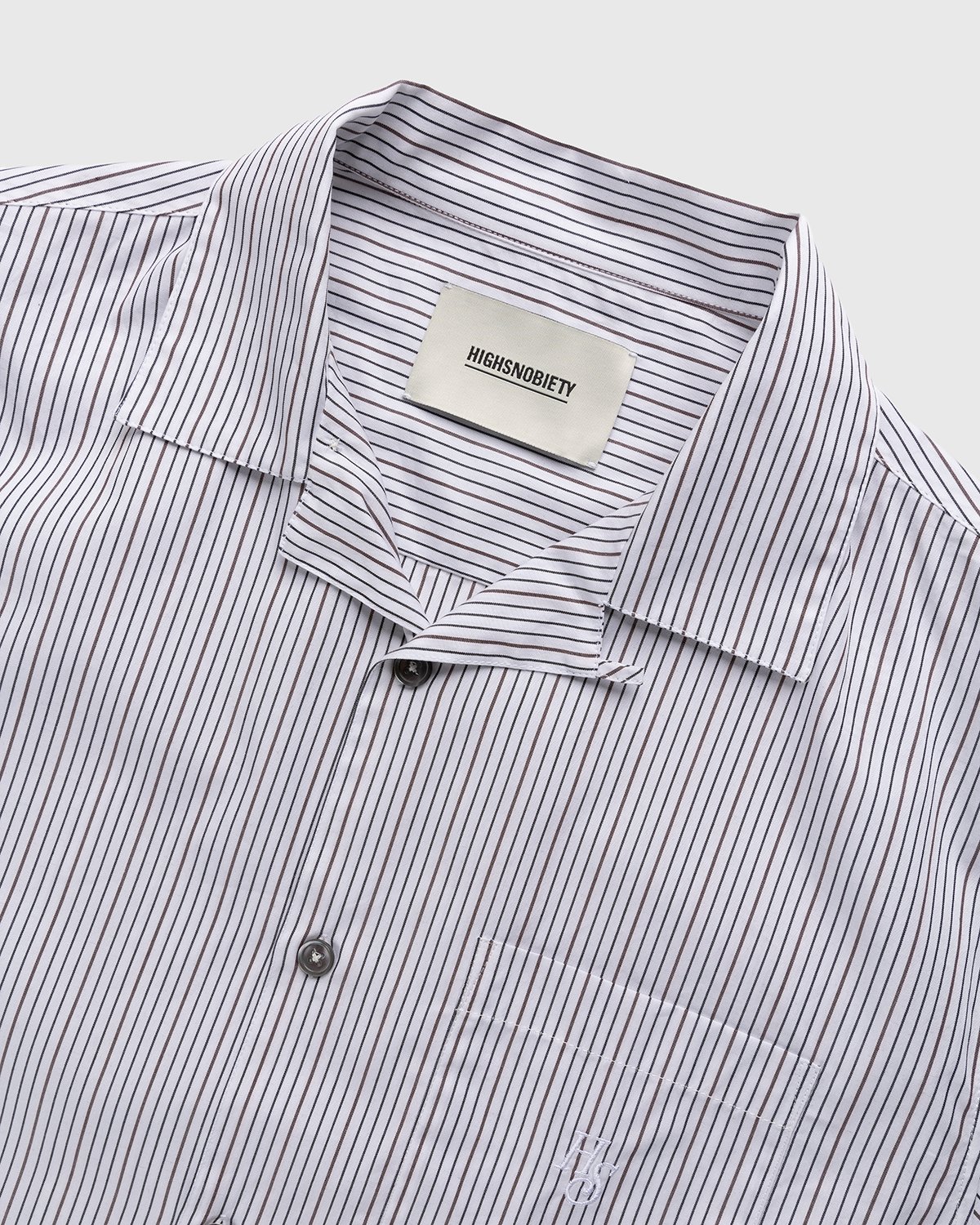 Highsnobiety - Striped Poplin Short-Sleeve Shirt White/Black - Clothing - White - Image 3