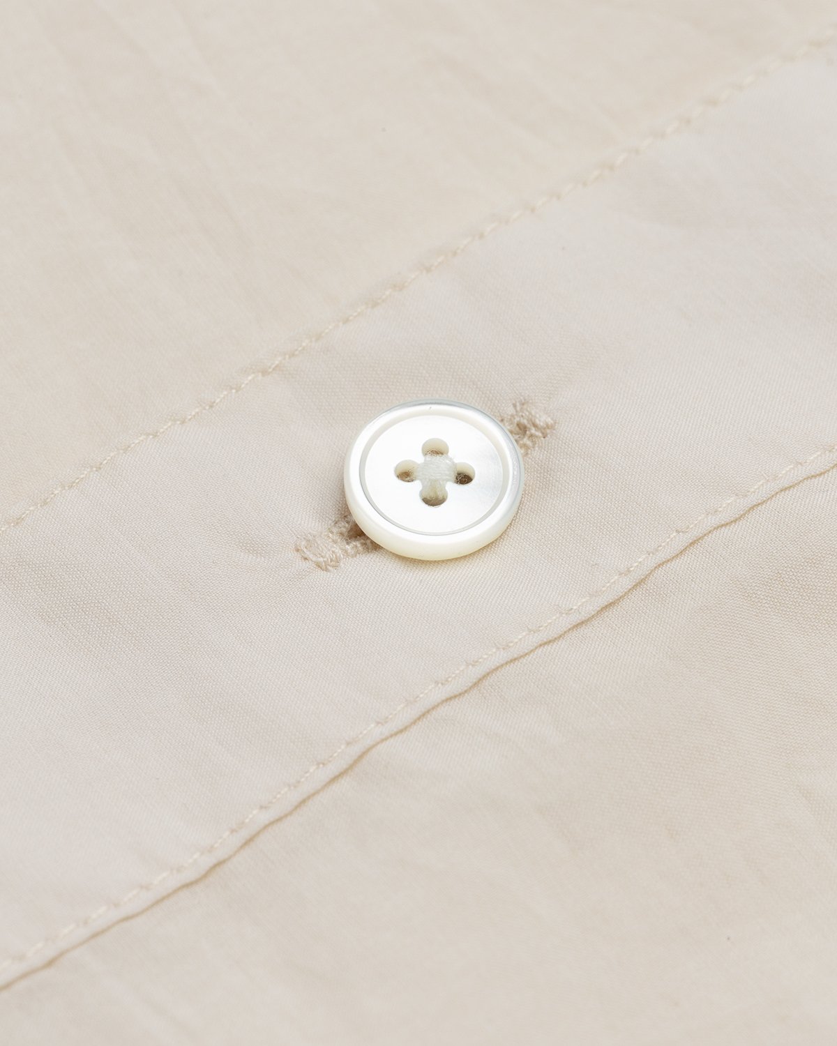 Lemaire - Regular Collar Short Sleeve Shirt Ivory - Clothing - White - Image 3
