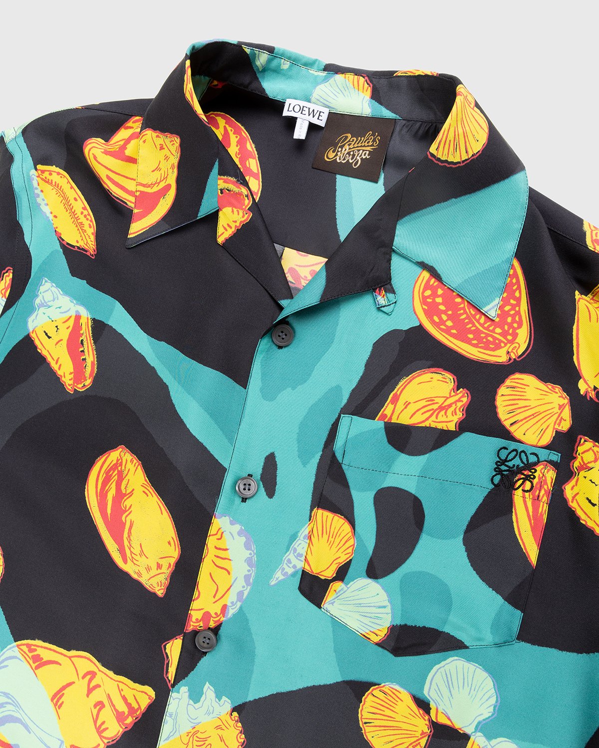 Loewe - Paula's Ibiza Shell Print Bowling Shirt Black - Clothing - Multi - Image 4