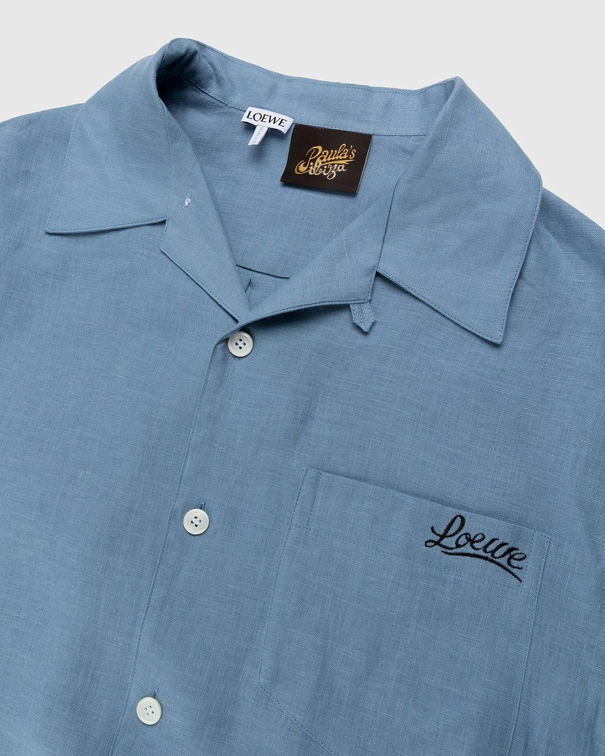 Loewe - Paula's Ibiza Linen Bowling Shirt Blue - Clothing - Blue - Image 4