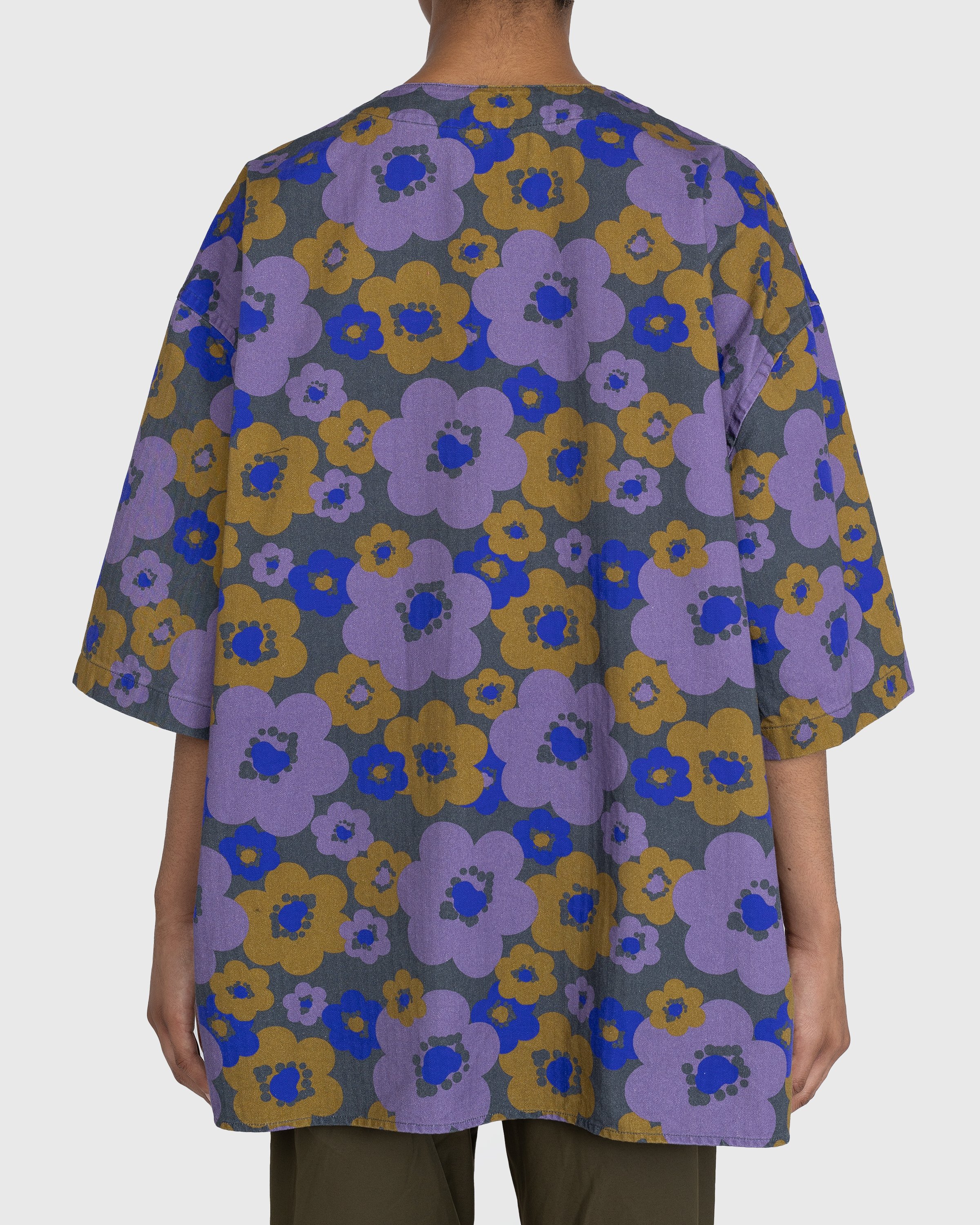 Acne Studios - Floral Short-Sleeve Button-Up Purple/Brown - Clothing - Multi - Image 4