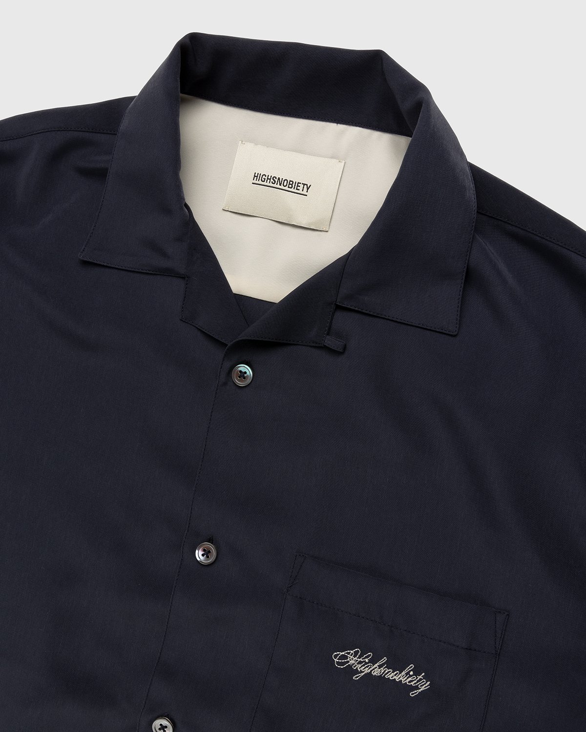 Highsnobiety - Rayon Short-Sleeve Shirt Navy Cream - Clothing - Blue - Image 4